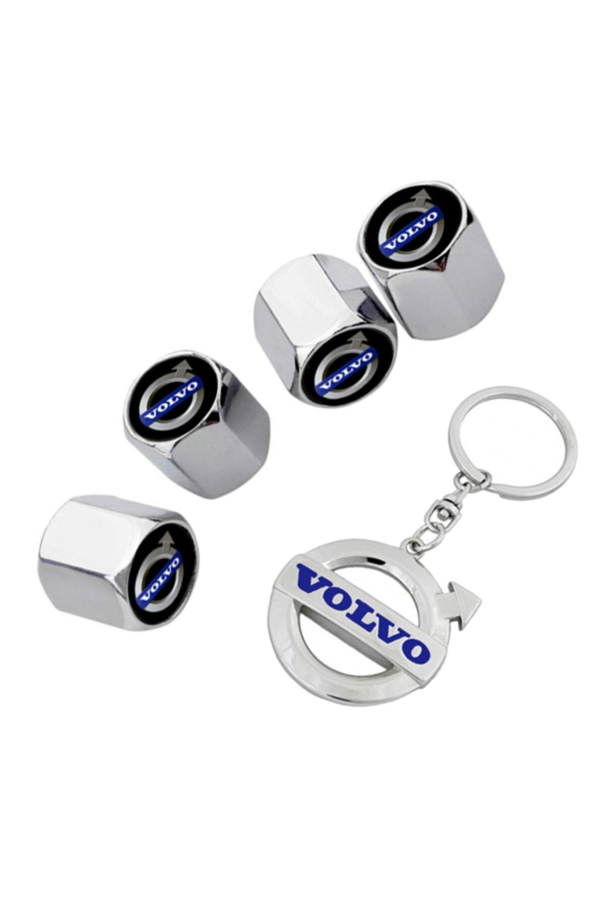 GARDENAUTO Volvo Xc90 Krom Renk Sibop Kapağı 4 Adet Ve Krom Anahtarlık