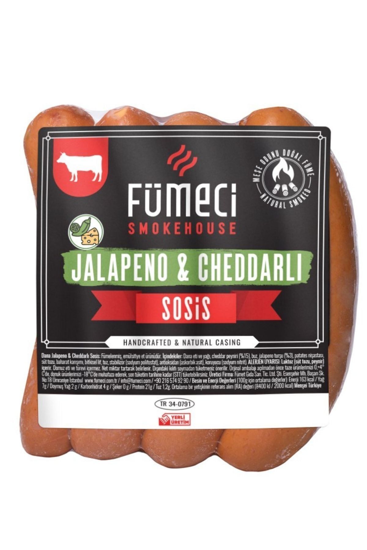 Fümeci Jalapeno Cheddar Sosis 250 gr