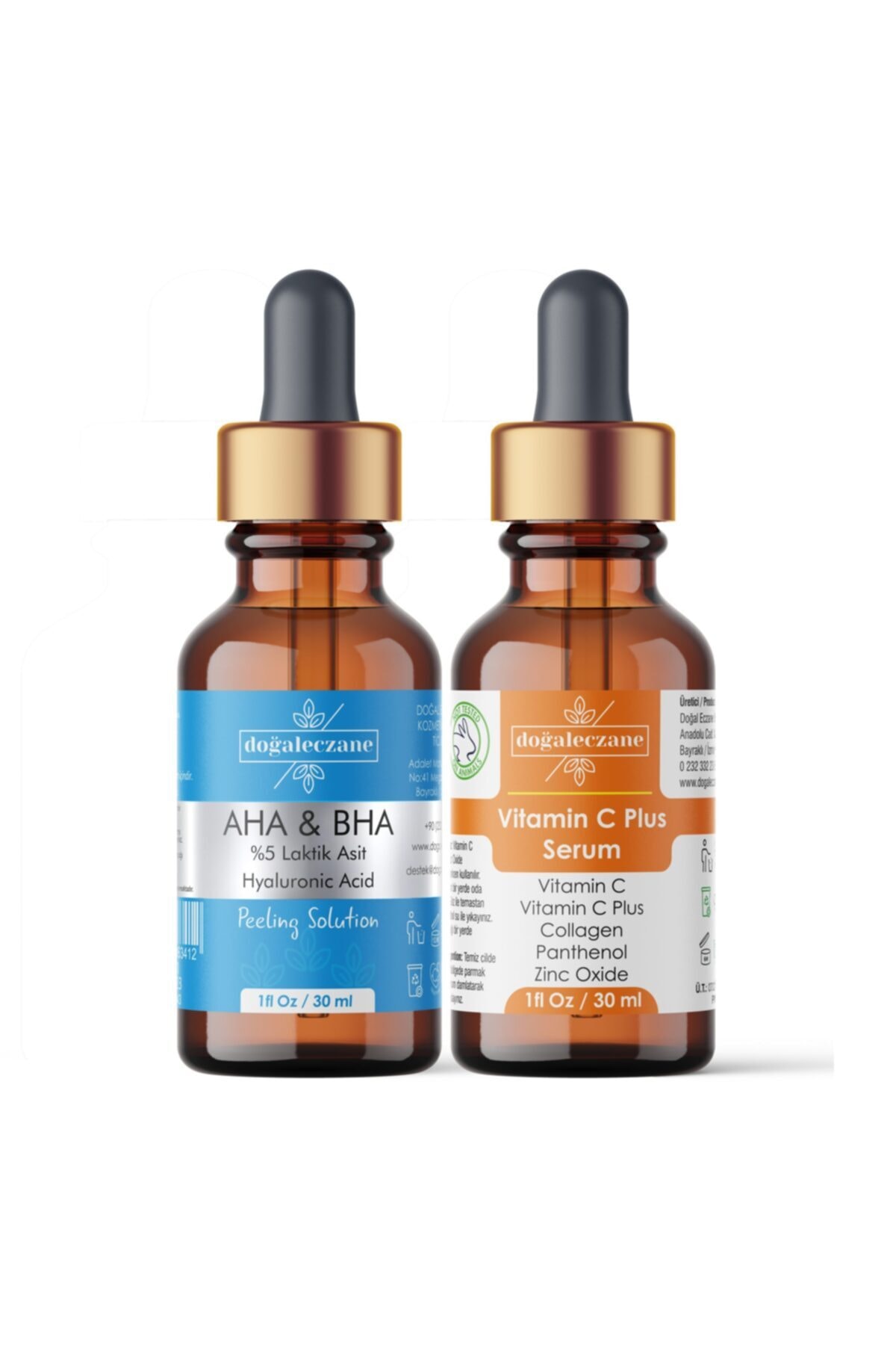 Doğal Eczane Aha & Bha %5 Laktik Asit Hyaluronic Acid + Vitamin C Plus Serum Seti