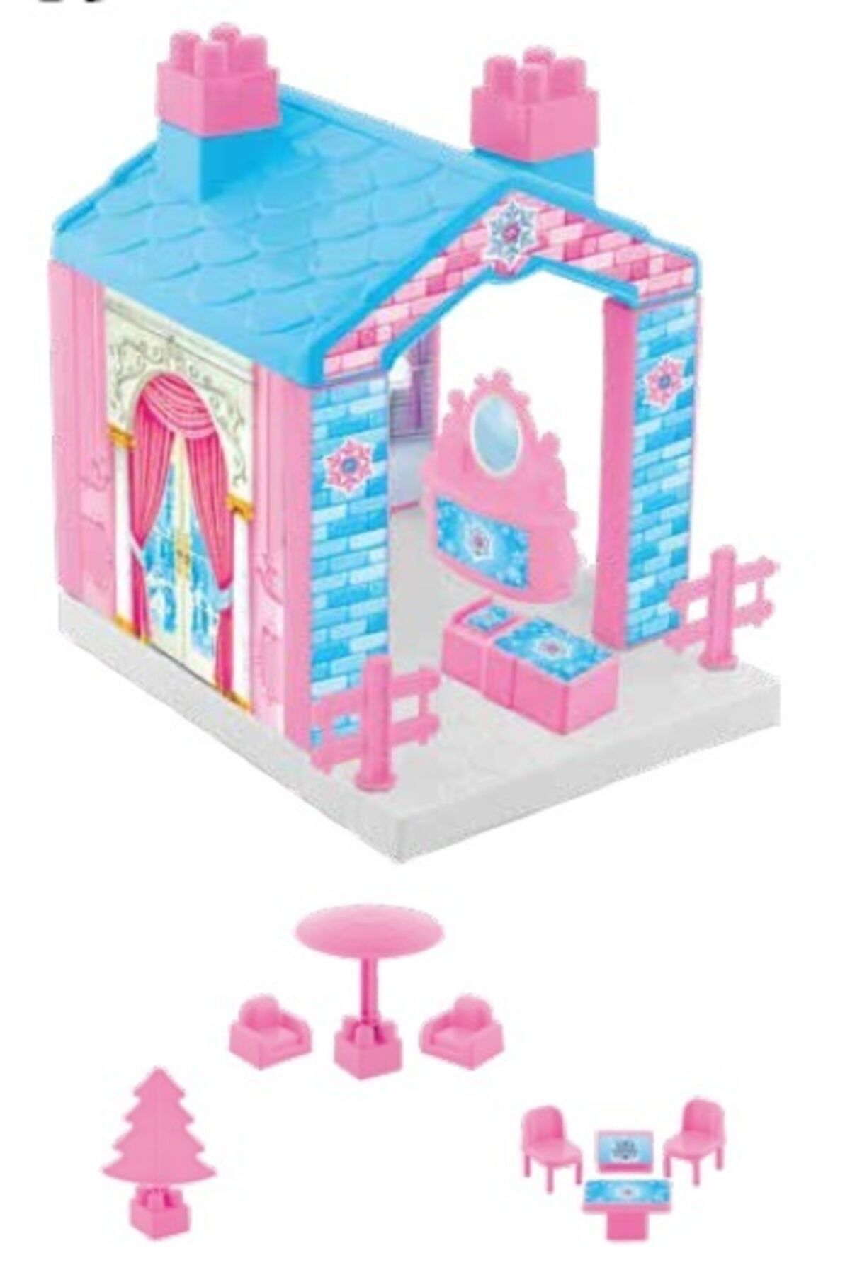TURKAFONE Pretty Princess Tek Katlı Oyuncak Puzzle Ev 36 Parça Kutulu
