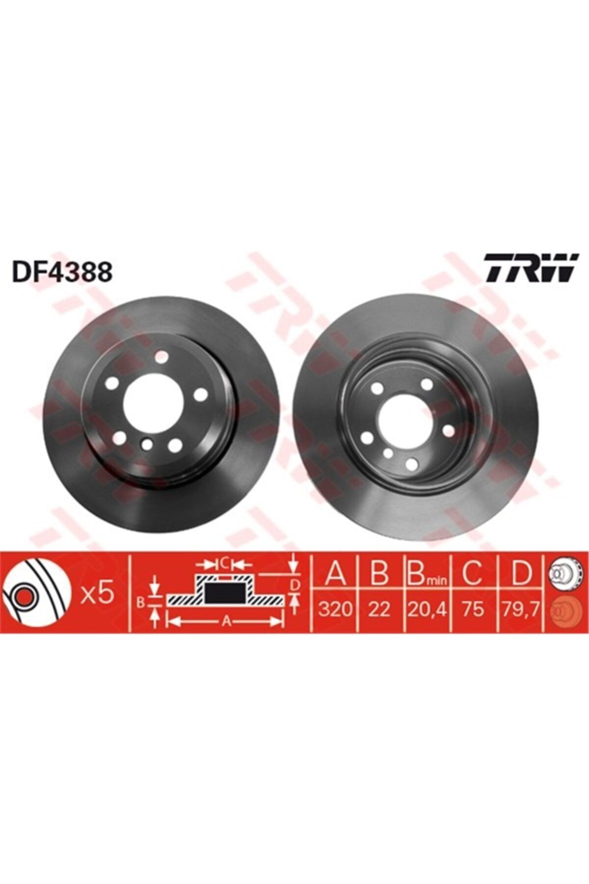 PARCAWORLD Fren Diski Arka Takım 34213332217 Bmw X3 E83-x3 E83 Lci 03-10 Bm Trw Trw Df4388