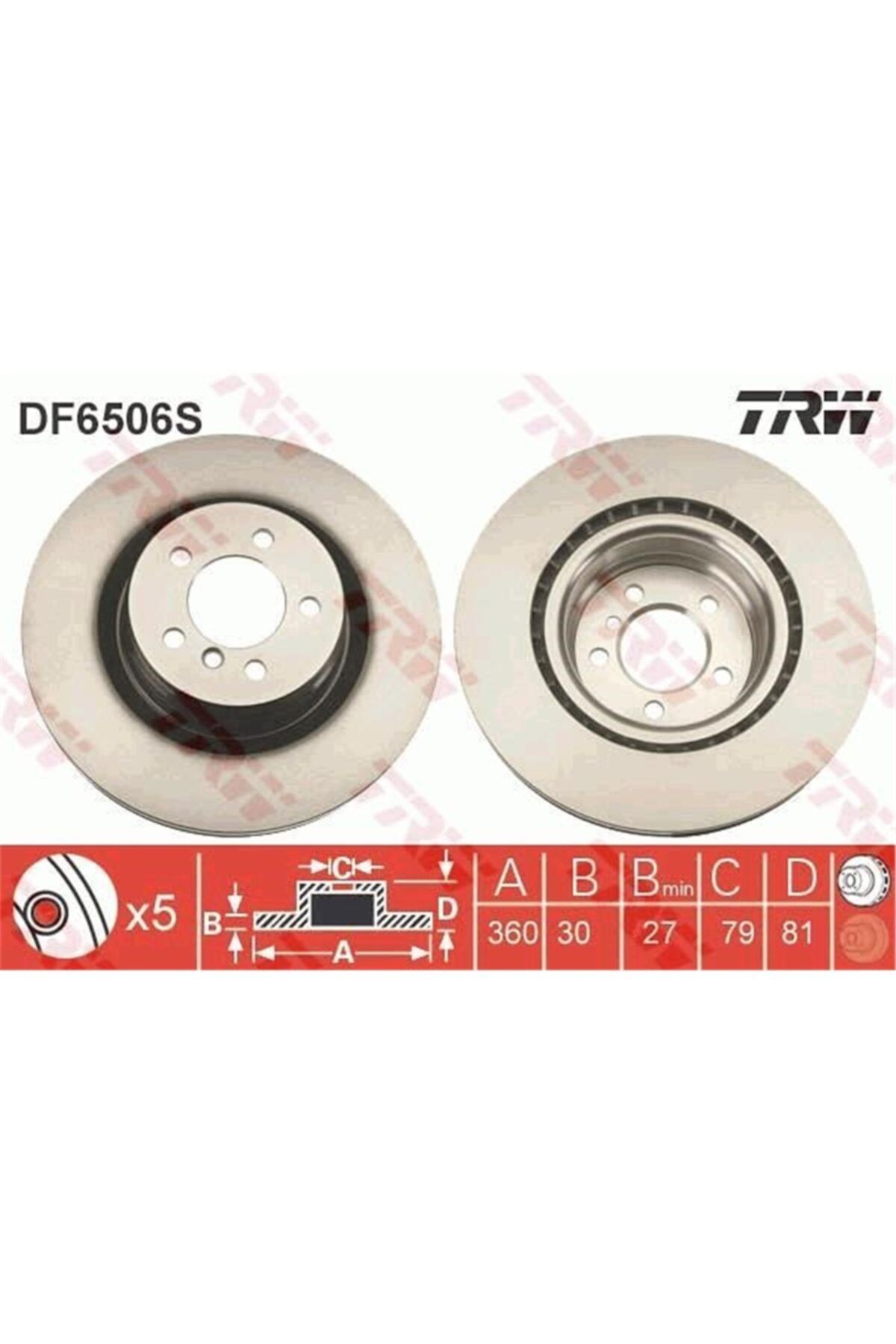 PARCAWORLD Fren Diski Ön Takım Sdb500193 Bmw Land Rover Range Rover Iıı 05-12 4.2-4.4-5.0 Trw Trw Df6506s