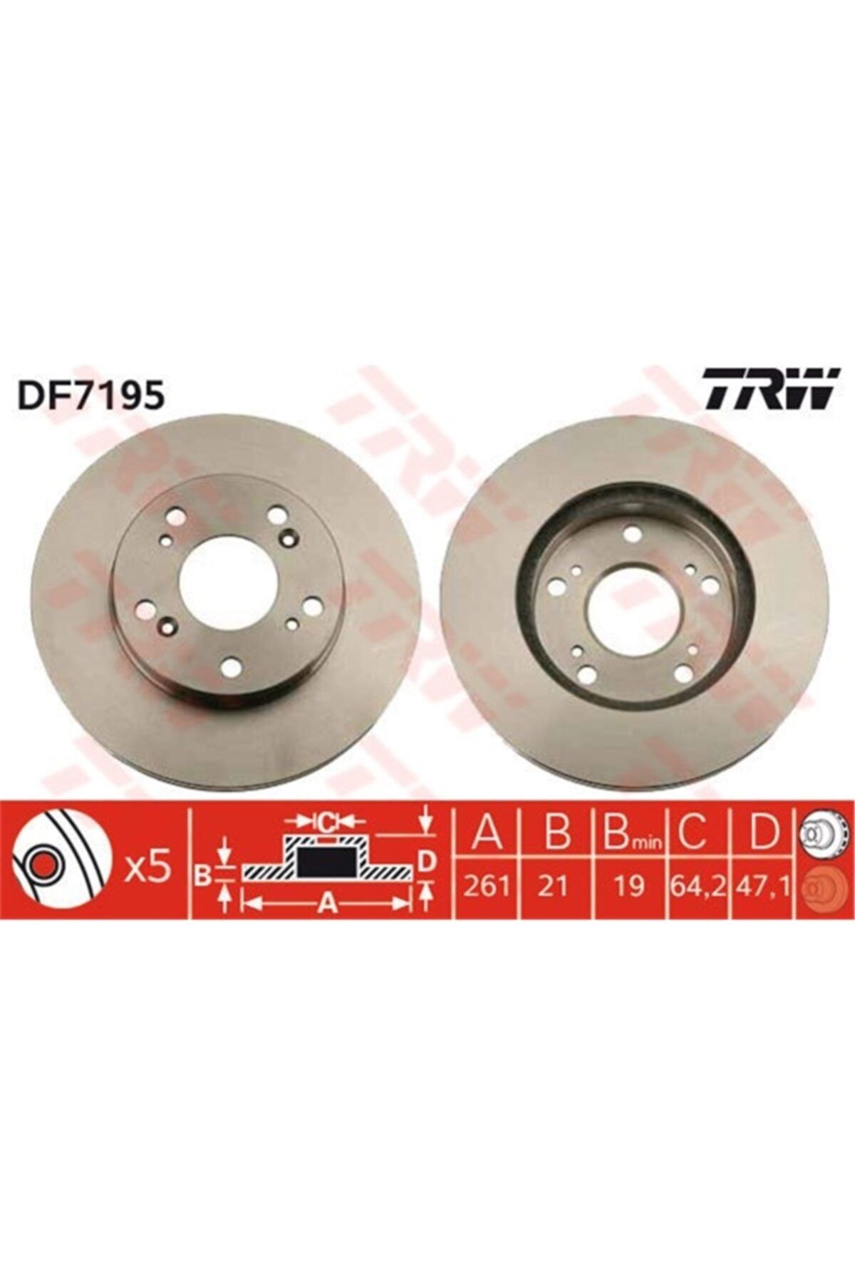 PARCAWORLD Fren Diski Ön . 45251-s6m-000 Japon Cıvıc (eu) Hb 04-05 1.6 Sport Trw Trw Df7195