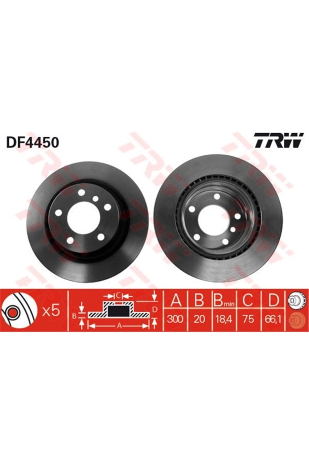 PARCAWORLD Fren Diski Ön Takım 34216855007 Bmw E81-e87-e90-e91-e92-e93 05-11 Bm Trw Trw Df4450