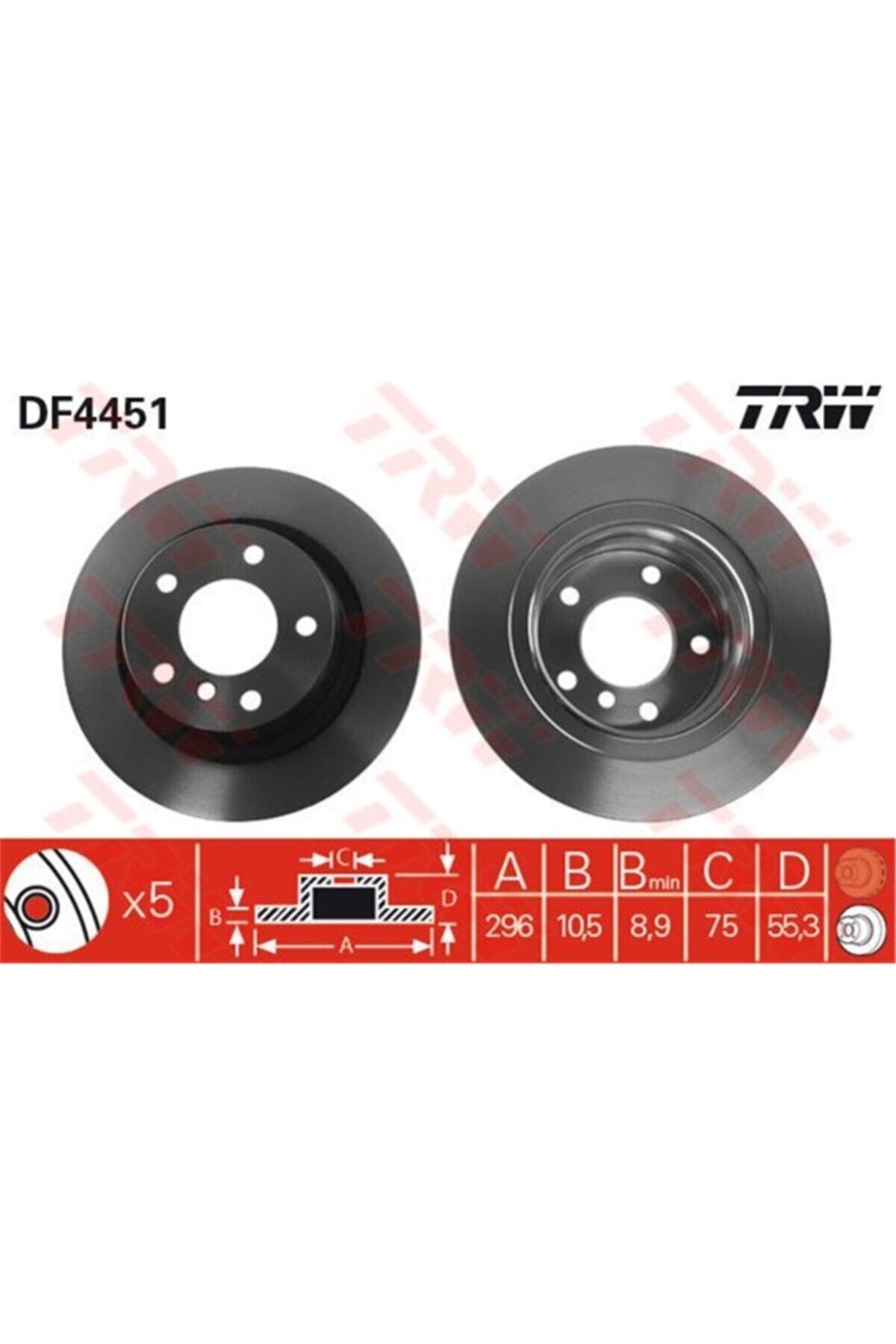 PARCAWORLD Fren Diski Arka Takım 34216855002 Bmw E81-e87-e90-e92 05-11 N43-n45-n46-m47n2 Trw Trw Df4451