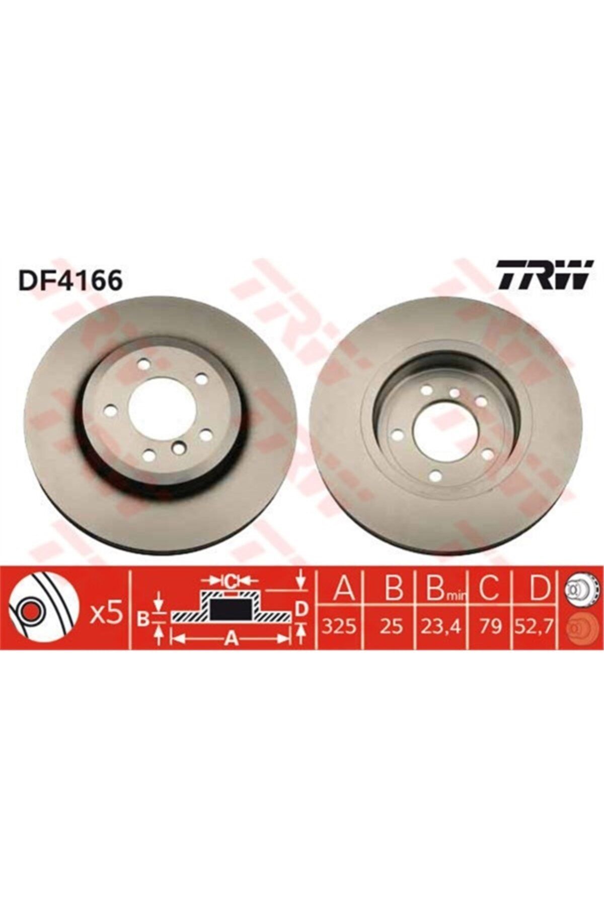 PARCAWORLD Fren Diski Ön Takım 34101166071 Bmw E46 99-05 Bm Trw Trw Df4166
