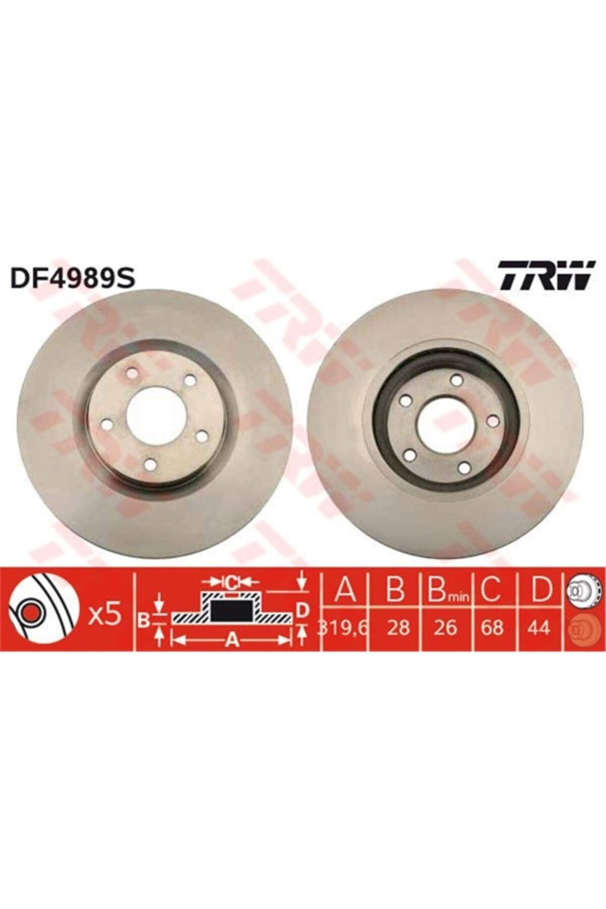 PARCAWORLD Fren Diski Ön . 40206-et01a Japon Qashqaı+2 (jj10) 4wd 08-13 2.0:2.0 Dcı Trw Trw Df4989s