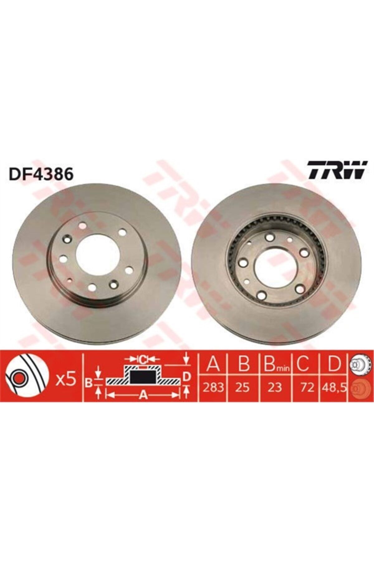 PARCAWORLD Fren Diski Ön . G26y-33-25xa Japon Mazda 6 (gg) 02-07 2.0:2.3 Trw Trw Df4386