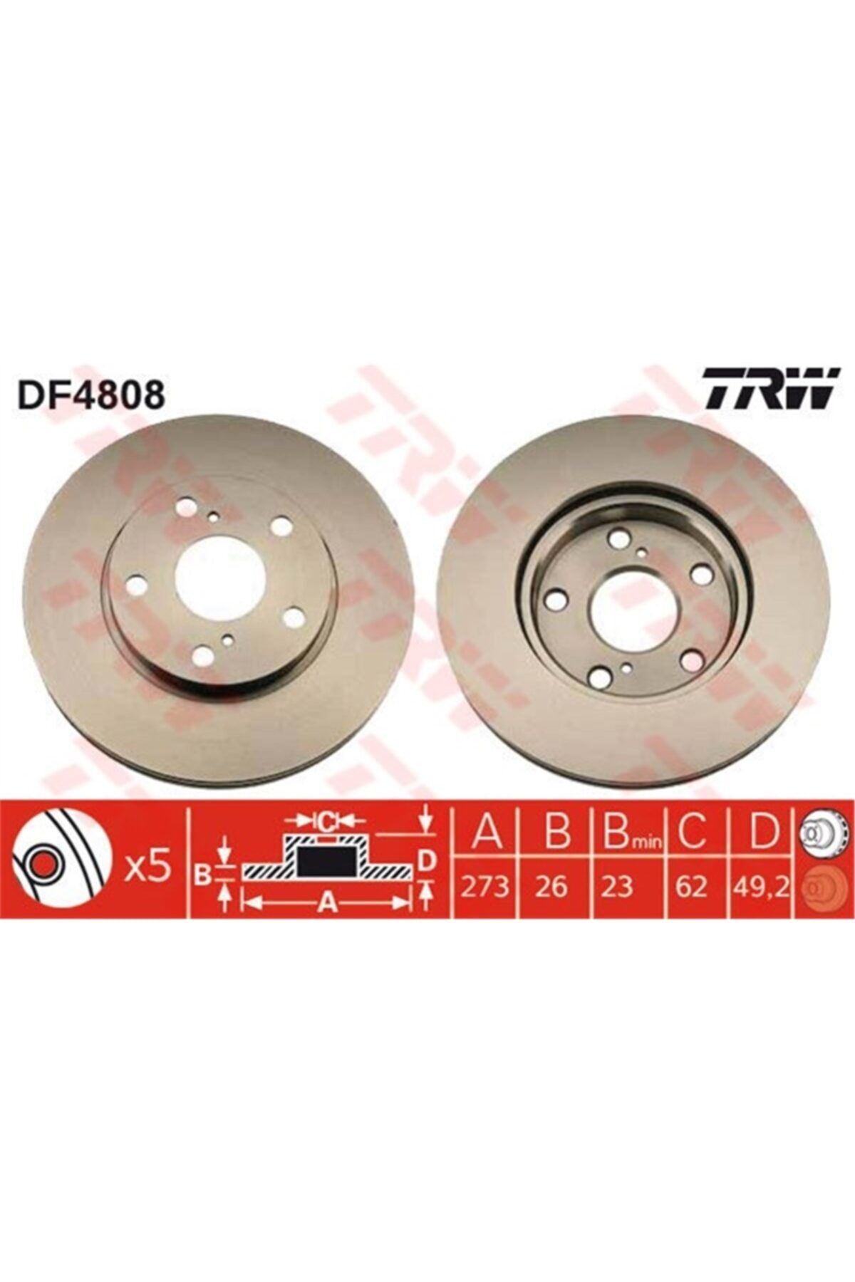 PARCAWORLD Fren Diski Ön . 43512-12690 Japon Corolla (e15) Aurıs (e15) 07-12 Rav4 (a2) 01-05 07-12 1.4 D4d Trw