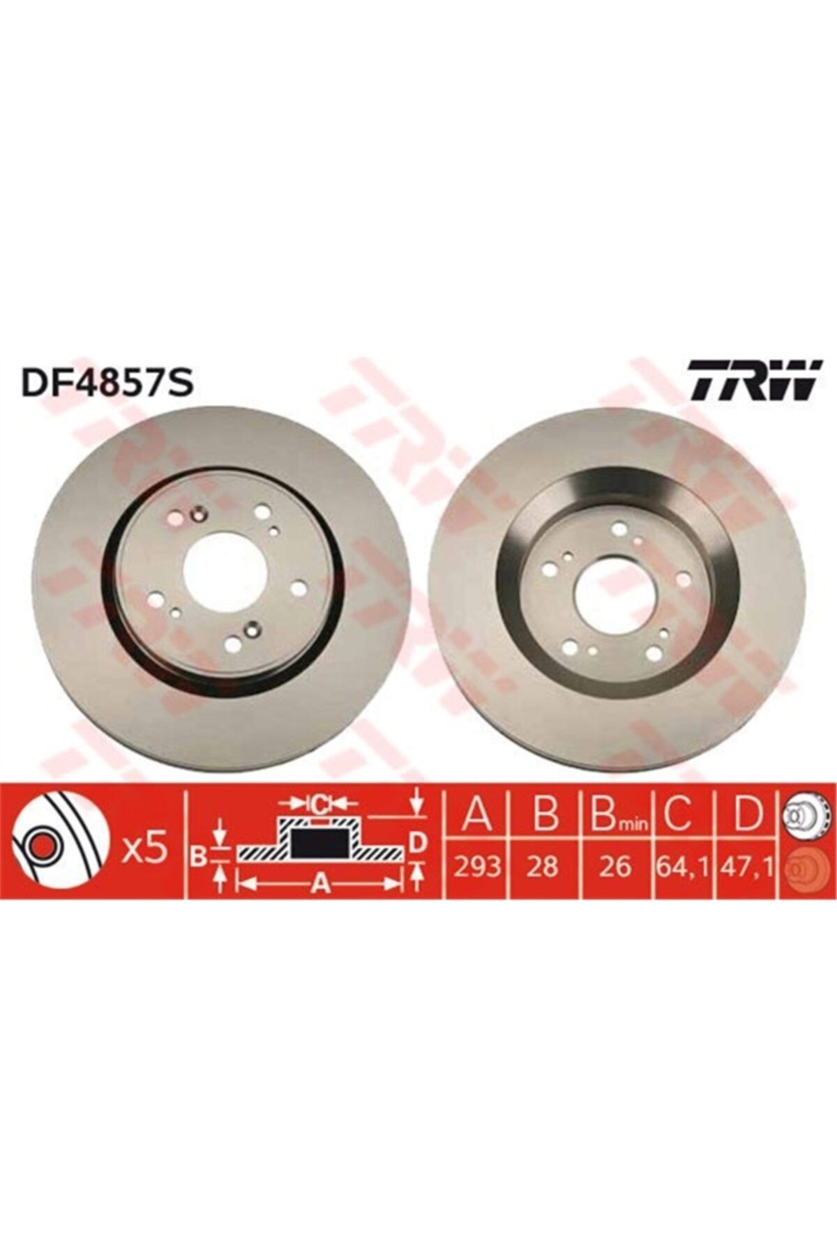 PARCAWORLD Fren Diski Ön Takım 45251-sww-g01 Japon Crv (re, Rm) 07- 2.0:1.6 I-dtec:2.2 I-ctdi:2.2 I-dtec Trw Tr