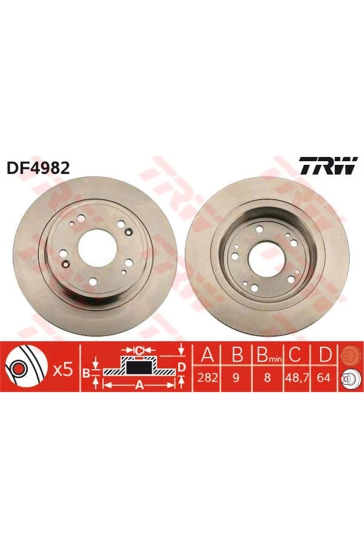 PARCAWORLD Fren Diski Arka . 42510-ta0-a00 Japon Acccord (cu) 08-15 2.0 Trw Trw Df4982