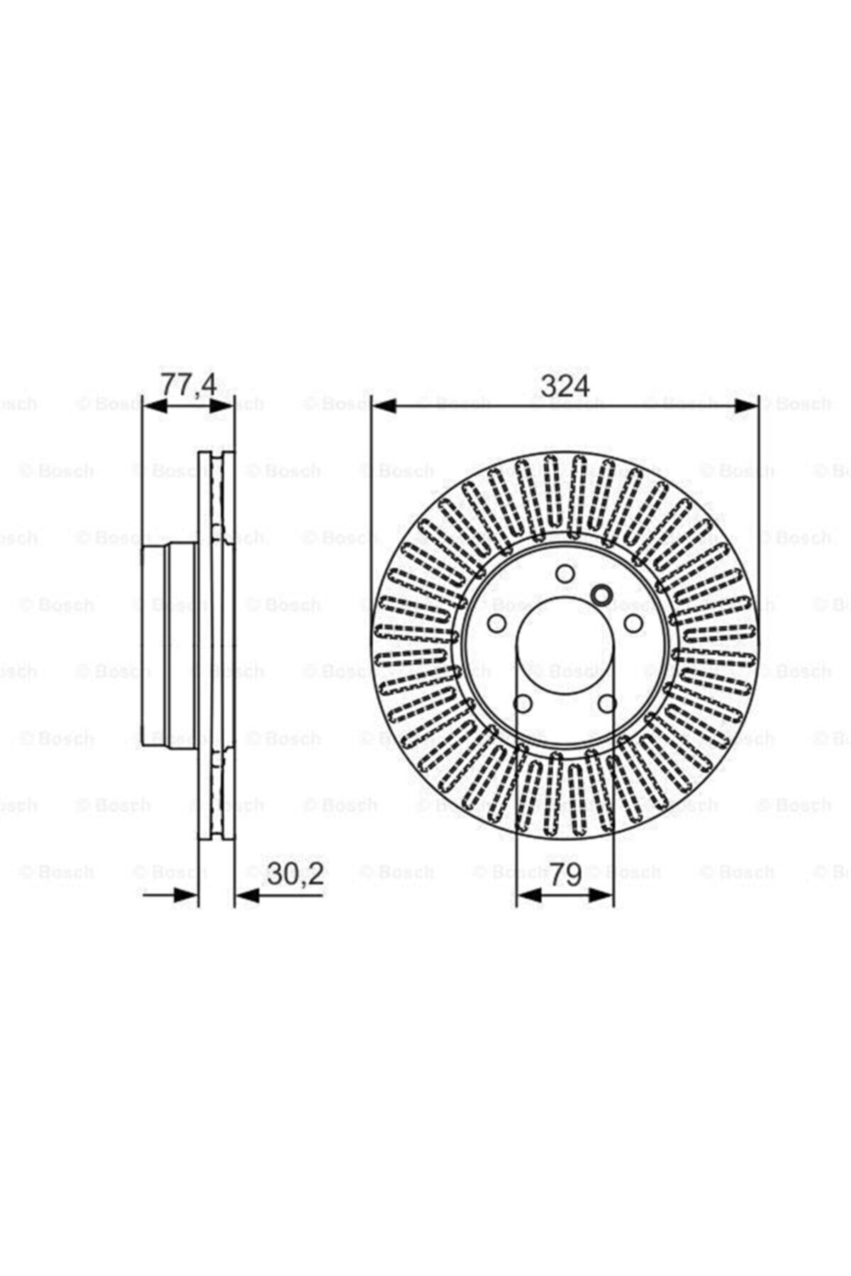 PARCAWORLD Fren Diski. Ön. 324 -30-28.4 Mm . Kaplamalı. Yüksek Karbon Alaşımlı. Hava Kanallı Bosch 0986479d39