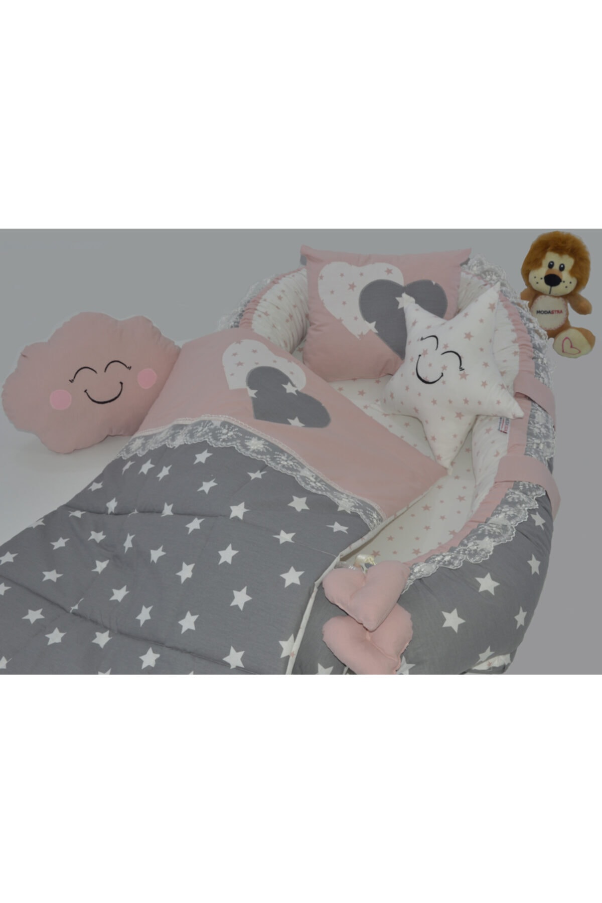 modastra Babynest ve Emzirme Önlüklü Pudra Set Bebek Yuvası