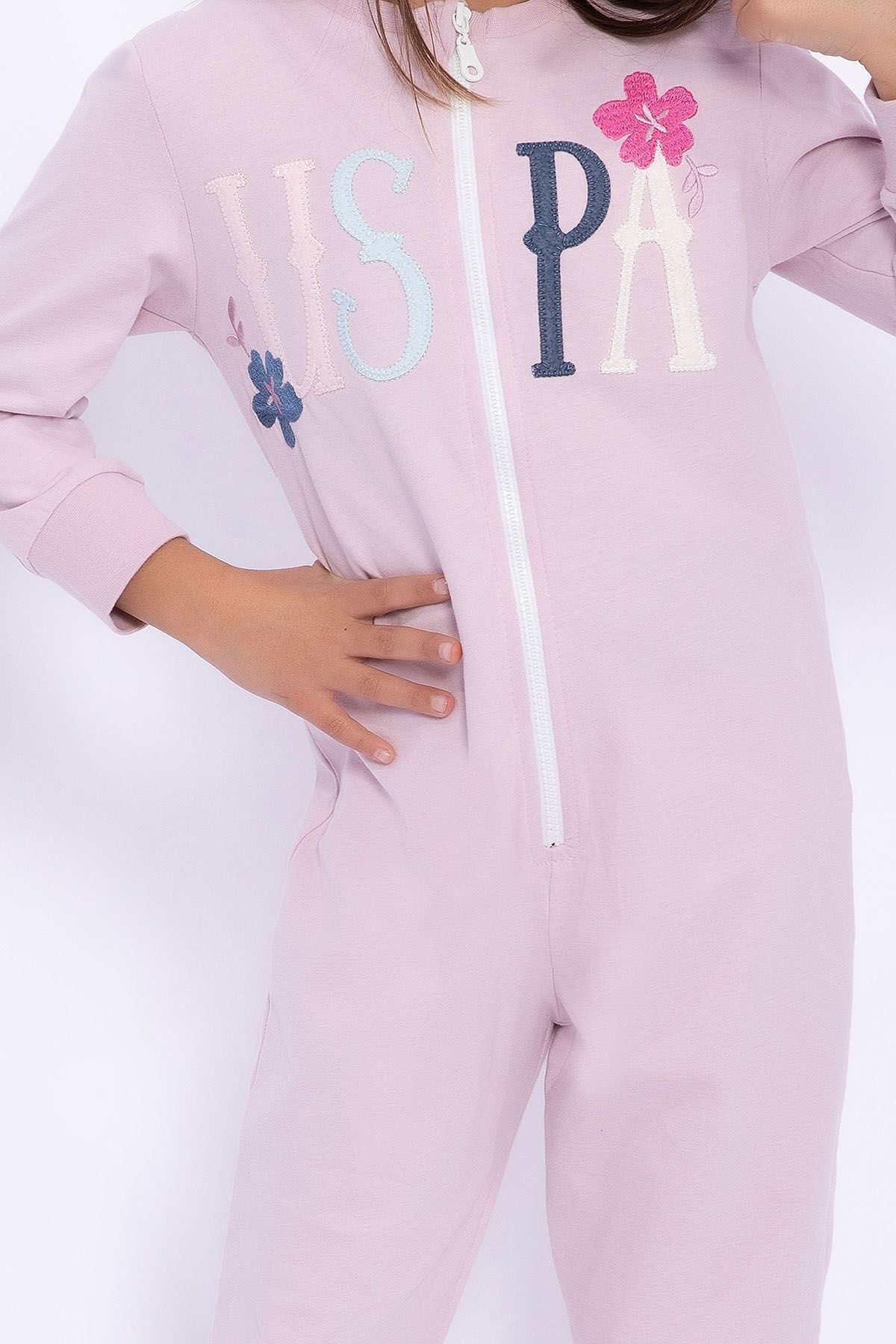 Pink top polo jumpsuit