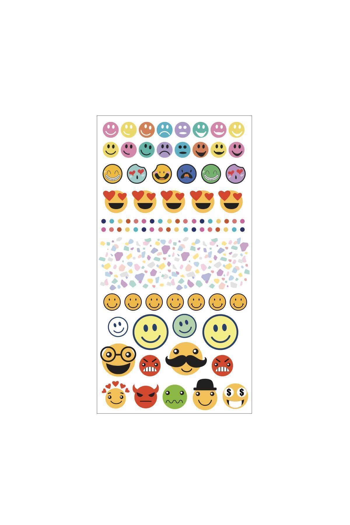 Flash Tattoos® Gülen Yüzler Espirili Smiley Nail Art Süsü- Tırnak Çıkartmaları- Tırnak Dövmesi