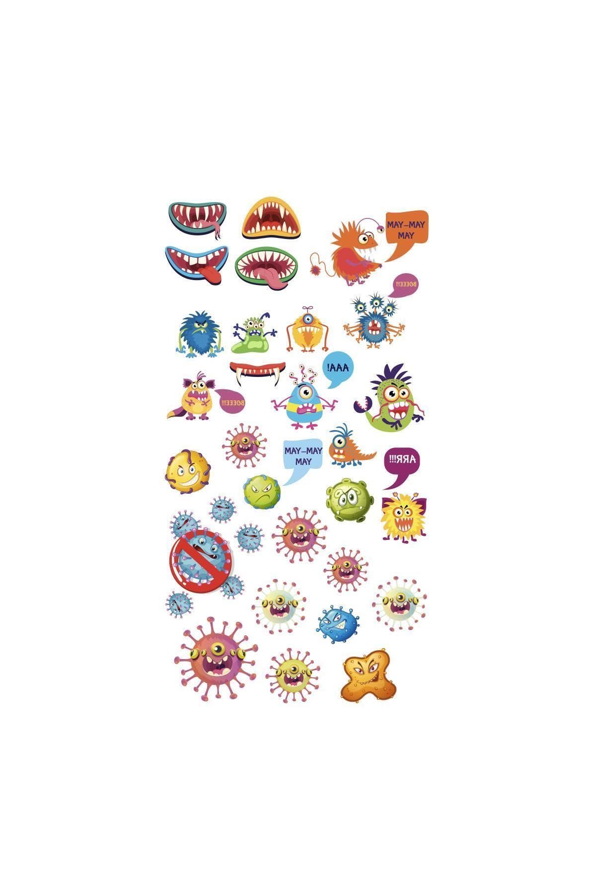 Flash Tattoos® Korona Virus Espirili Nail Art Süsü-tırnak Dövmesi