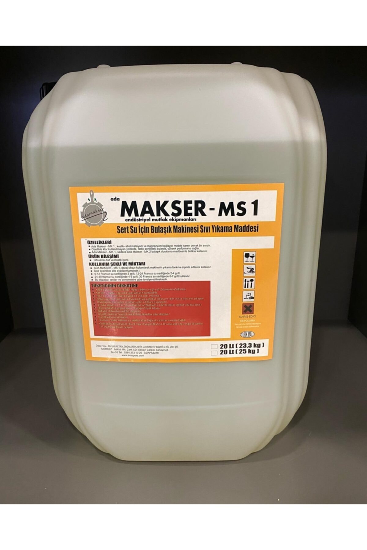 MAKSER Ms-1 Endüstriyel Bulaşık Makinesi Deterjanı
