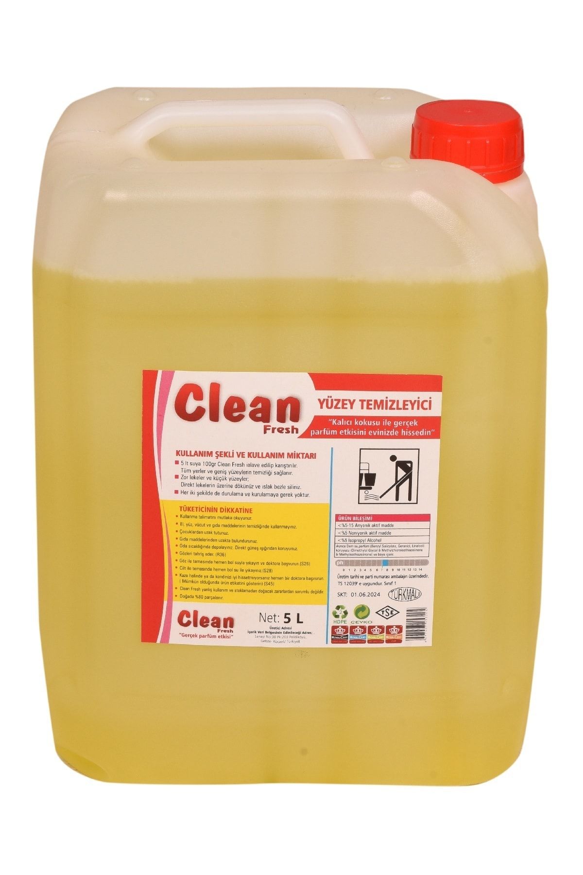 ITM Clean Fresh Yüzey Temizleyici Sarı Gül Esintisi 5 Lt
