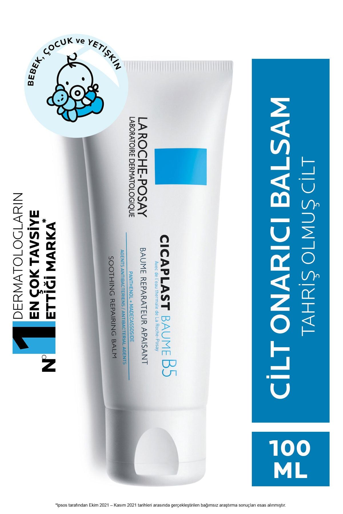 La Roche Posay Cicaplast Baume B5 100 ml- Kuru ve Tahriş Olmuş Ciltler için Onarıcı Bakım Kremi 3337872413018