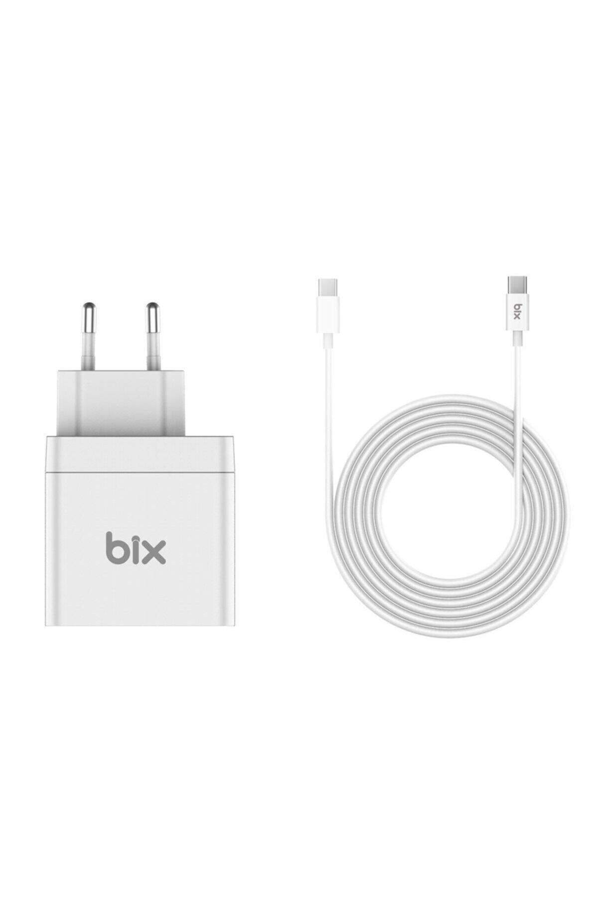 Bix Bx-uc65wfta 65w Pd Hızlı Şarj Adaptörü Ve E-mark Çipli 2 Metre Usb-c Kablo