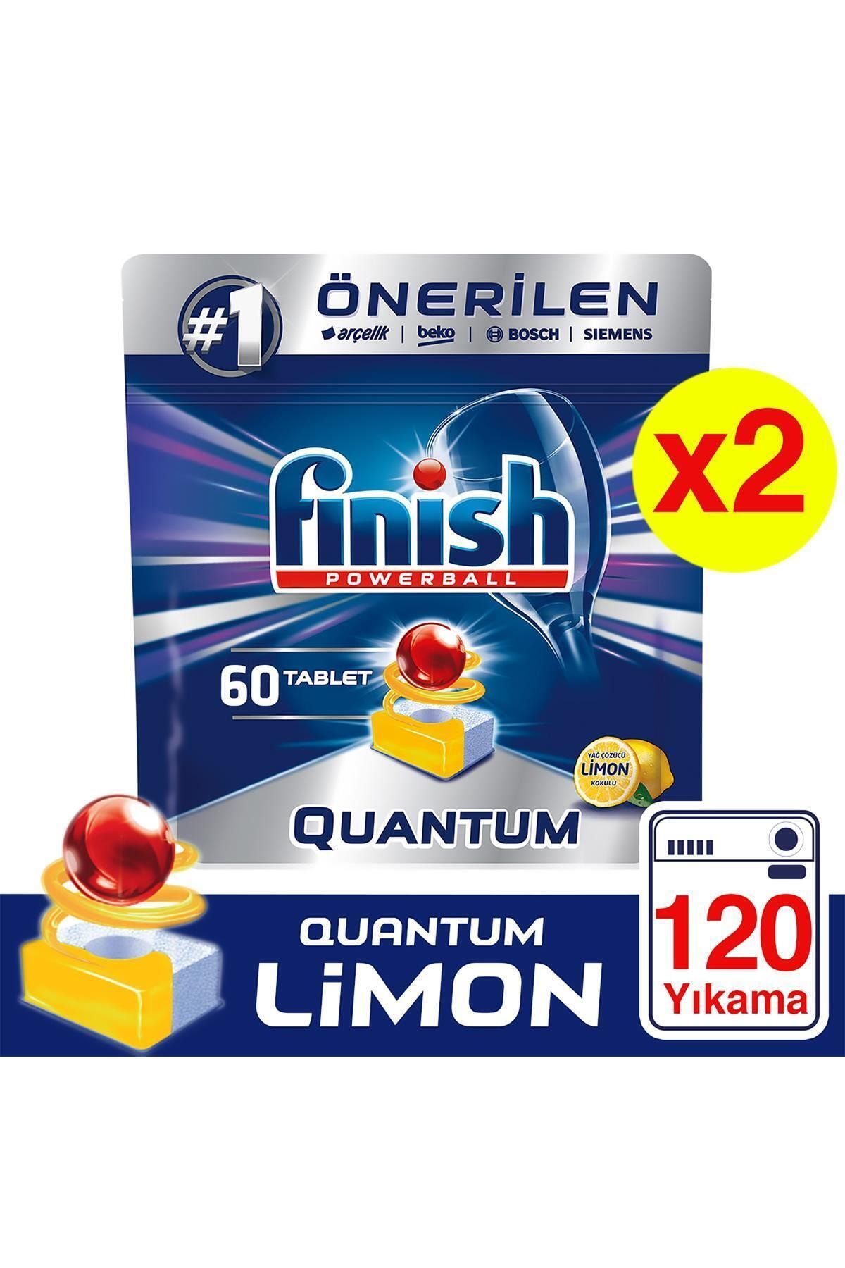 Finish Quantum 120 Tablet Bulaşık Makinesi Deterjanı Limon (60x2)