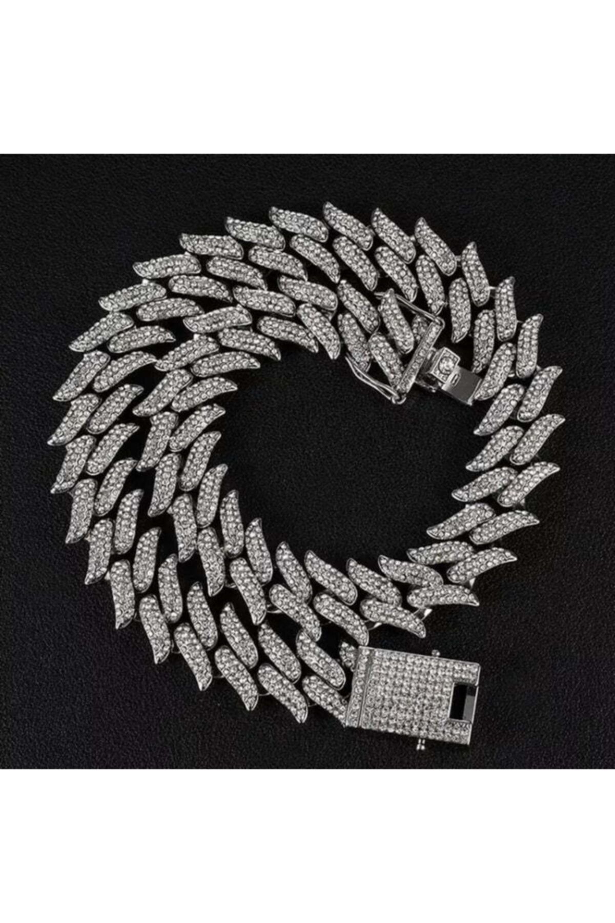 34528 Chain 13mm Crown Cuban Chain Silver V2
