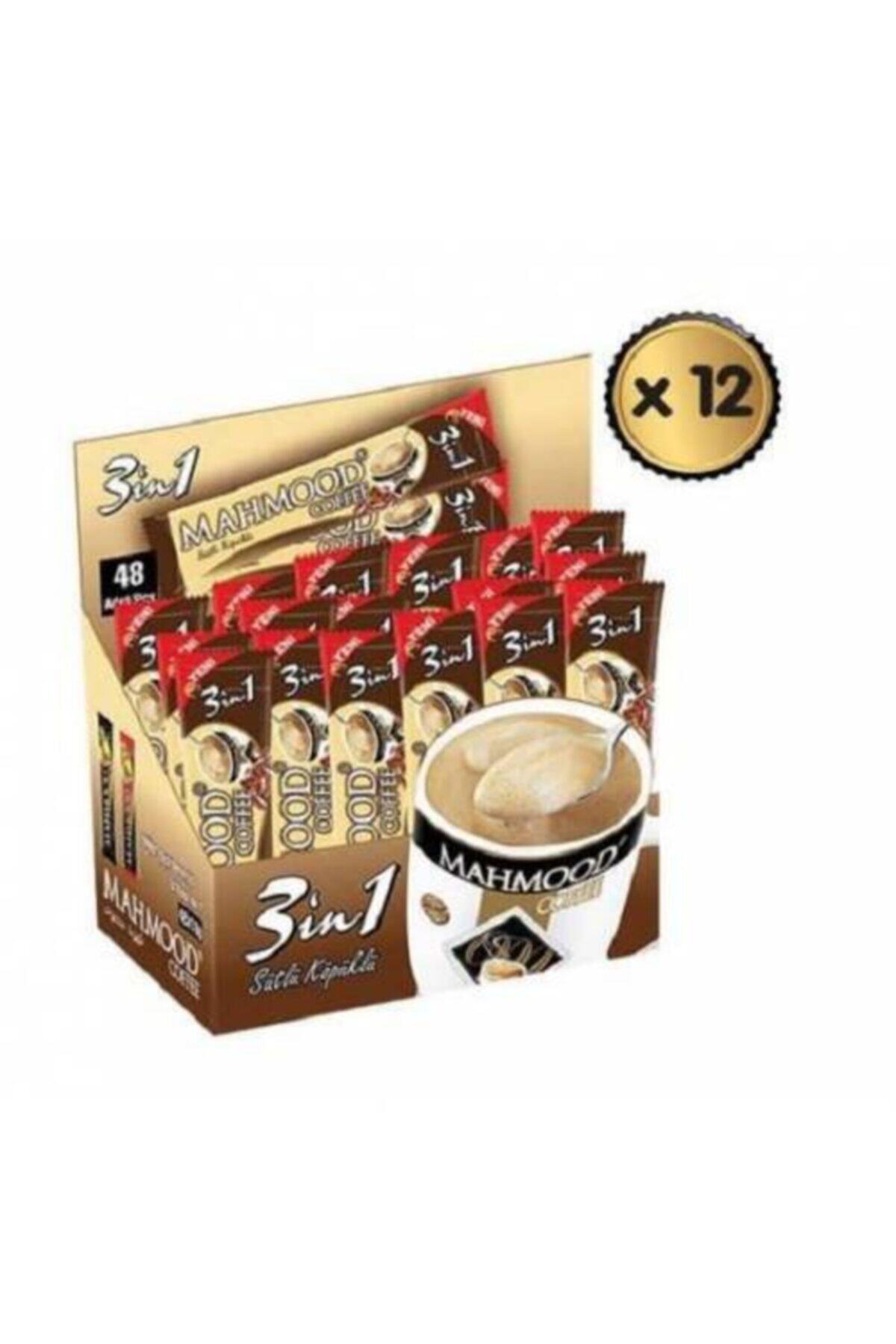 Mahmood Coffee 3'ü 1 Arada Sütlü Köpüklü Hazır Kahve 48'li 18 gr 12 Paket