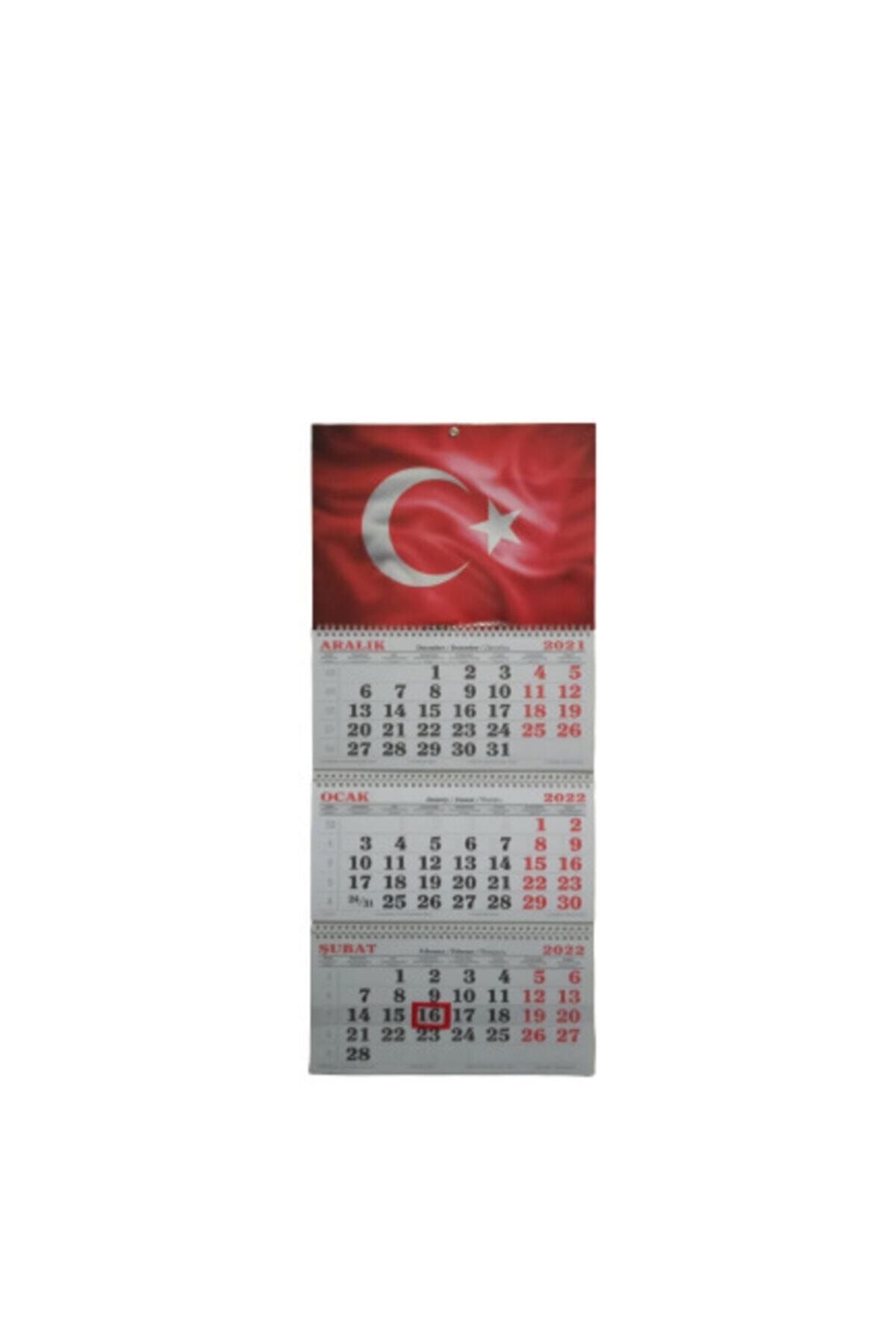 KESKİN COLOR Denizci Takvimi 3 Aylık Spiralli Bayrak 2022 Yılı Takvim