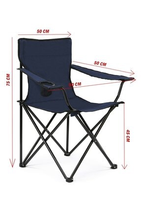 Lacivert Katlanabilir Kamp Sandalyesi Piknik Sandalyesi Plaj Sandalyesi Taşıma Çantalı