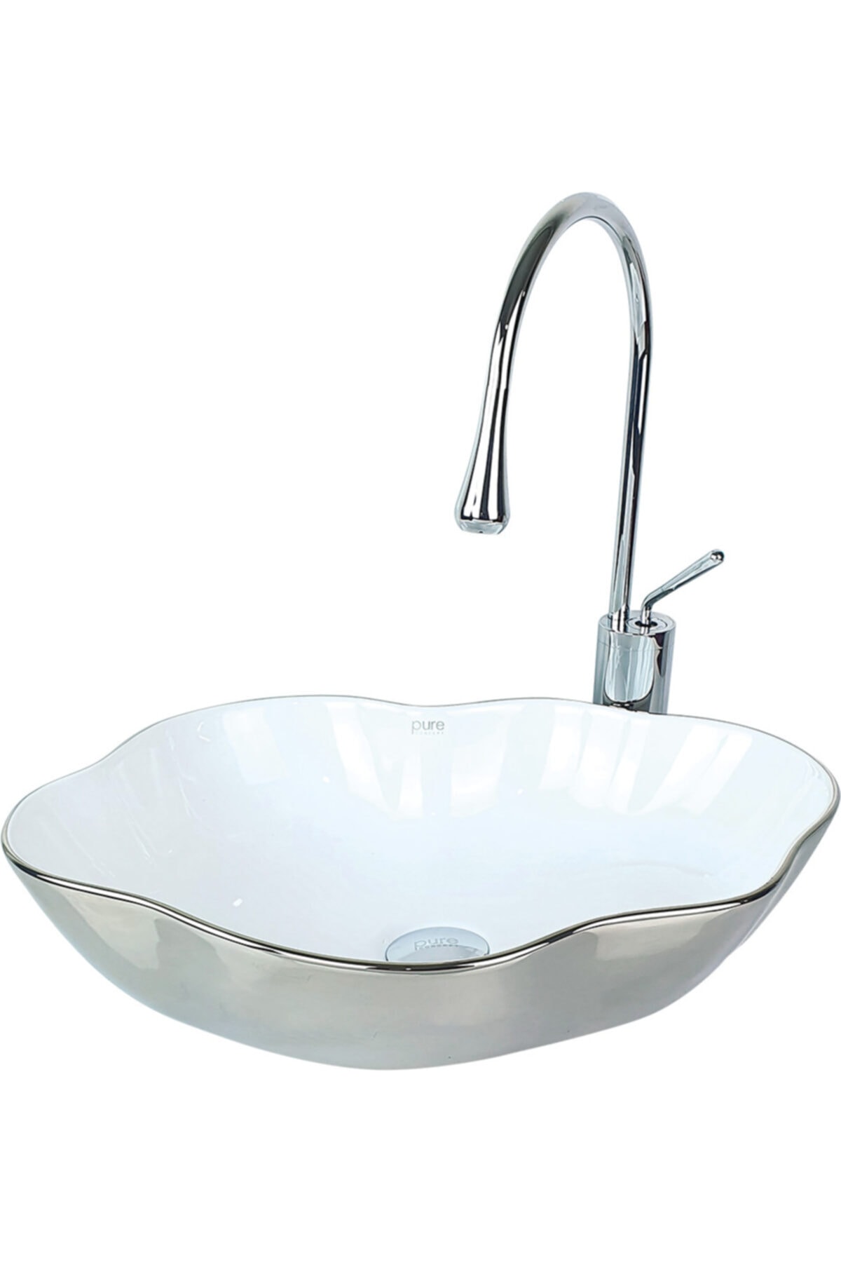 Pure Concept Platin Beyaz Tezgah Üstü Çanak Lavabo