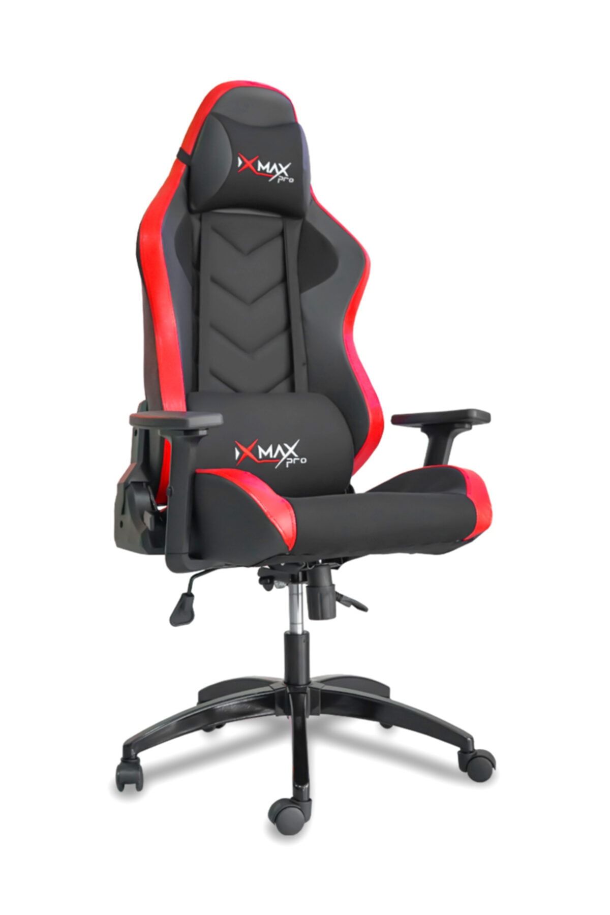 XMAX Hyper Terletmez Kumaş Yatak Olur 3d Kollu Çift Yastıklı Profesyonel Oyuncu Koltuğu Kırmızı