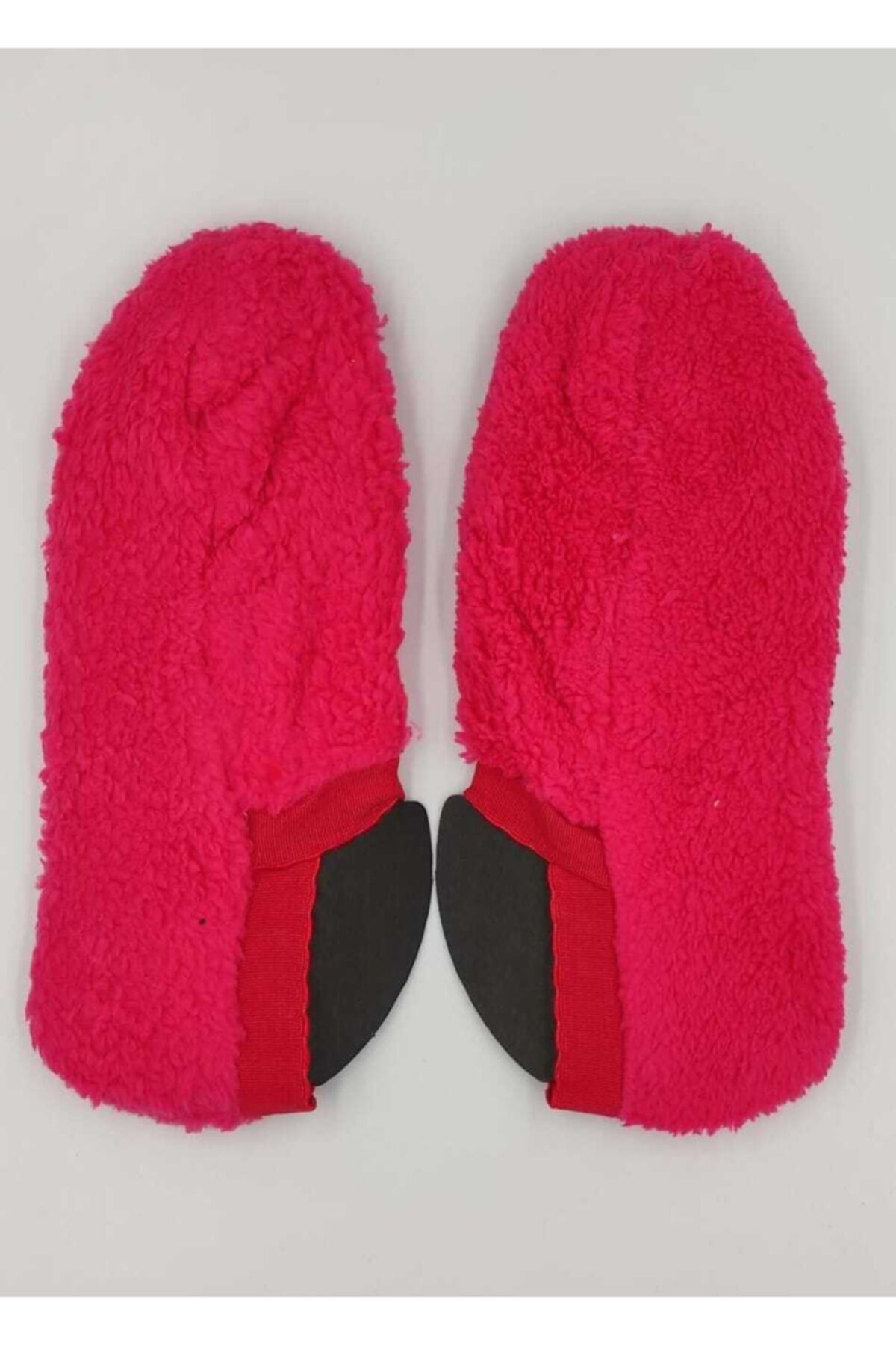 BellaVino Kadın Koyu Pembe Peluş Halı Çorabı Patik Tyc00297982816