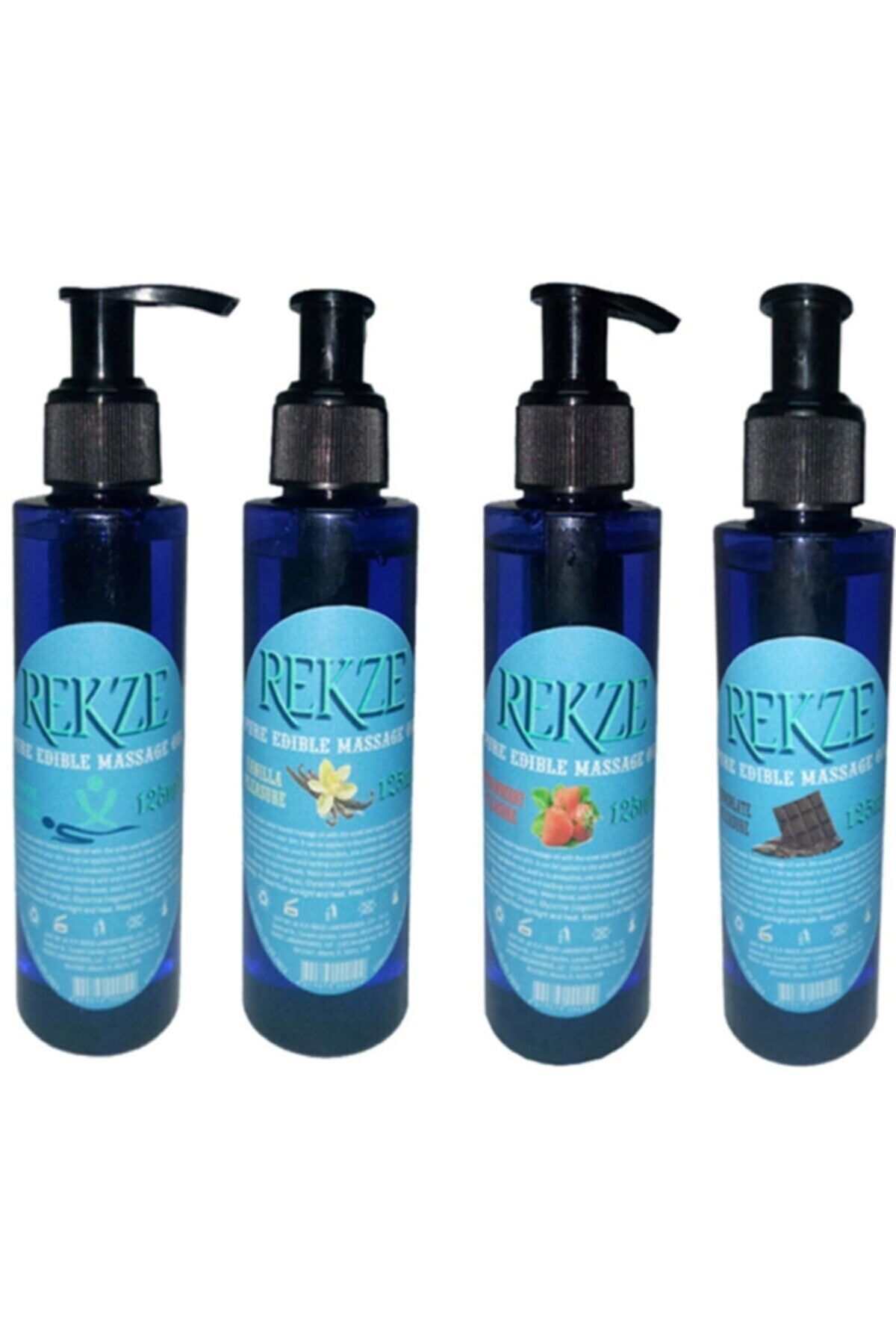 Rekze Erkeklere Ve Kadınlara Özel 4 Farklı Çeşit Aromalı Aromaterapi Masaj Yağı Massage Oil 125ml