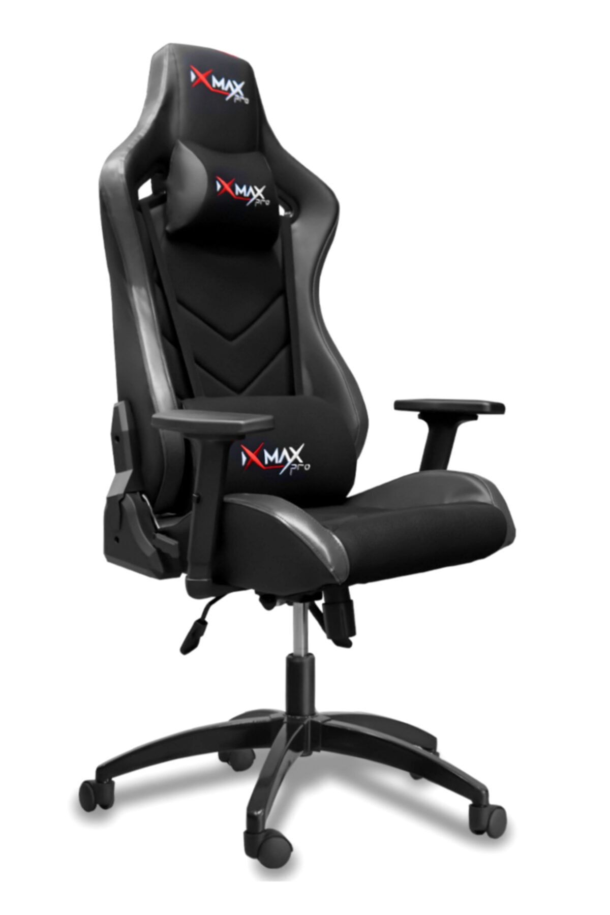 XMAX Evoque Terletmez Kumaş Yatak Olur 3d Kollu Çift Yastıklı Profesyonel Oyuncu Koltuğu Black/siyah