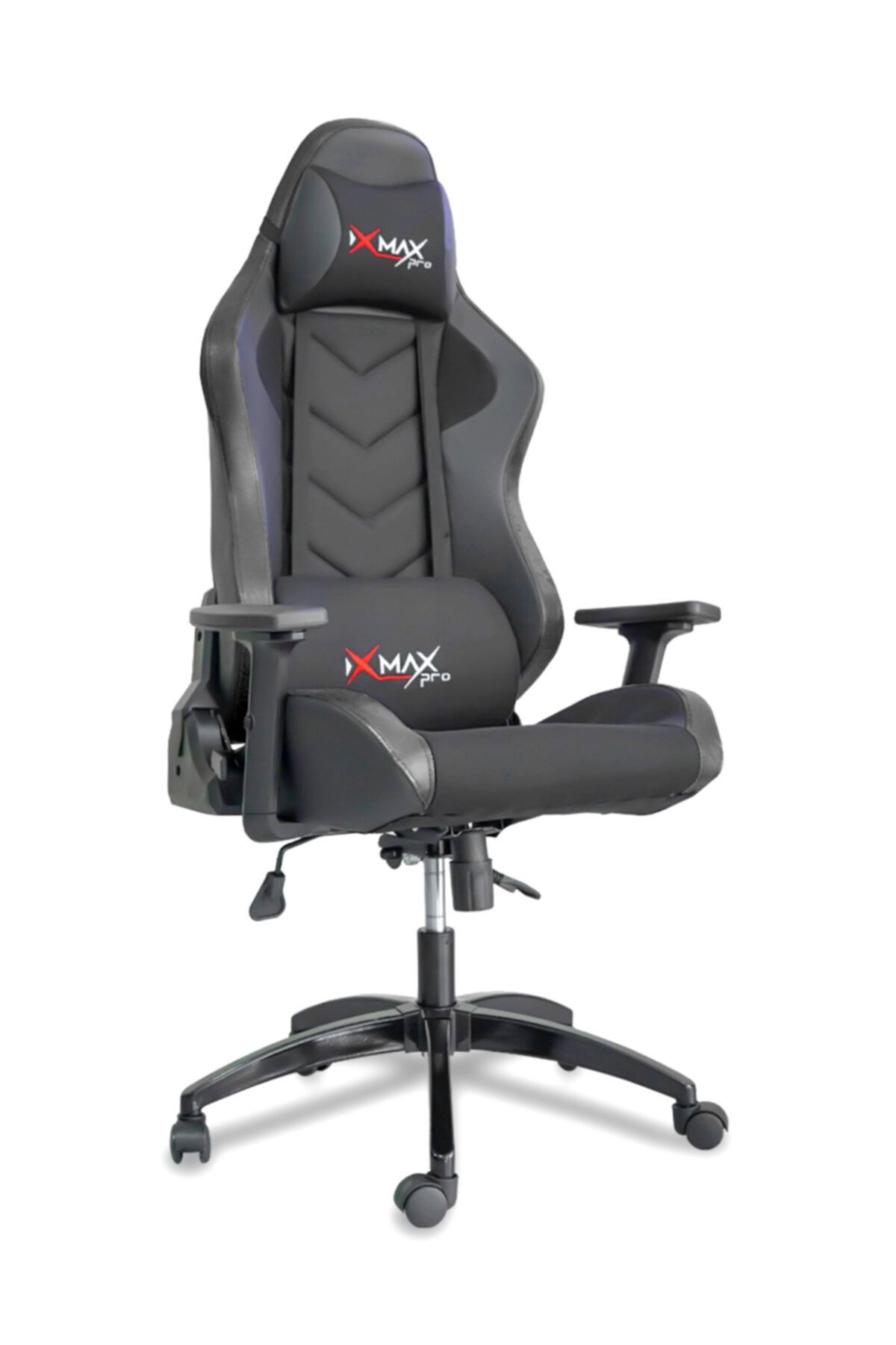 XMAX Hyper Terletmez Kumaş Yatak Olur 3d Kollu Çift Yastıklı Profesyonel Oyuncu Koltuğu Black Siyah
