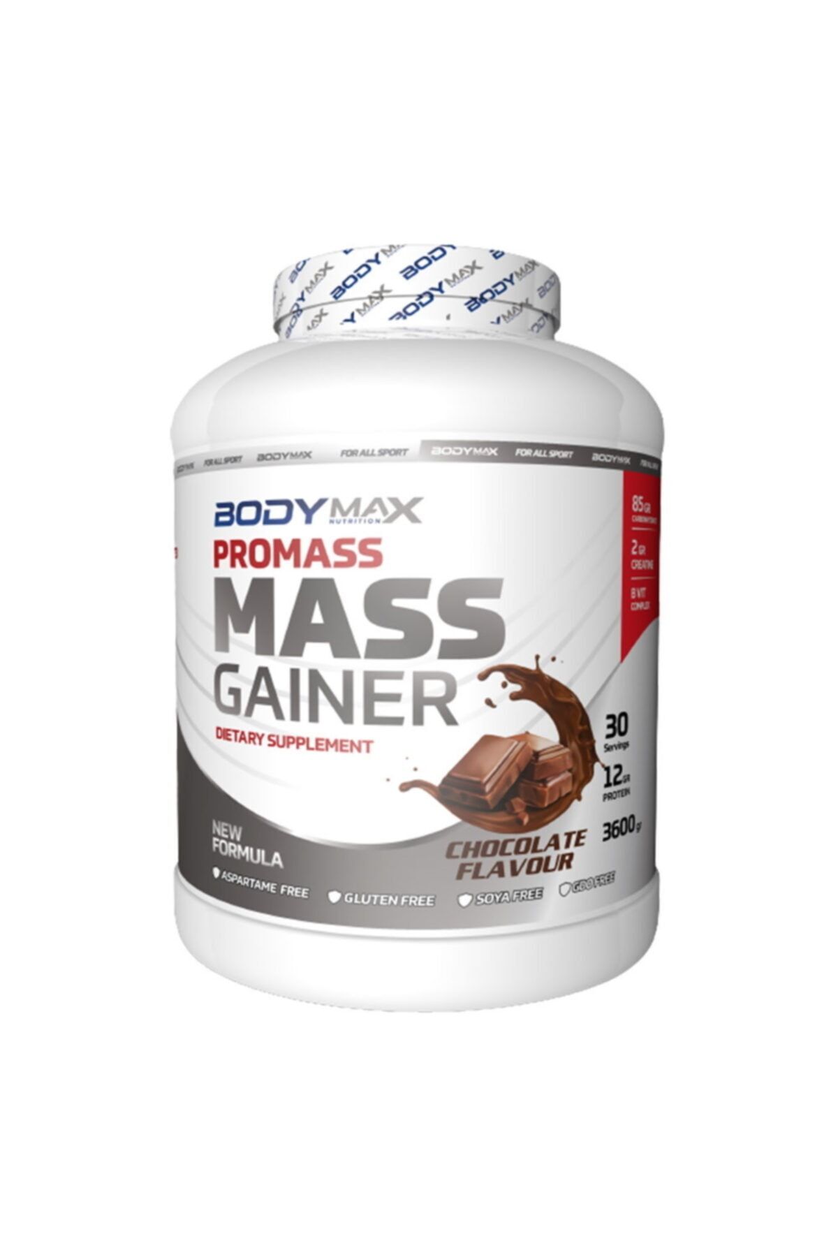 BODYMAX Promass Mass Gainer 3600 gr 30 Servis Çikolata Aromalı Shaker ve 2 Adet Kolajen Şase