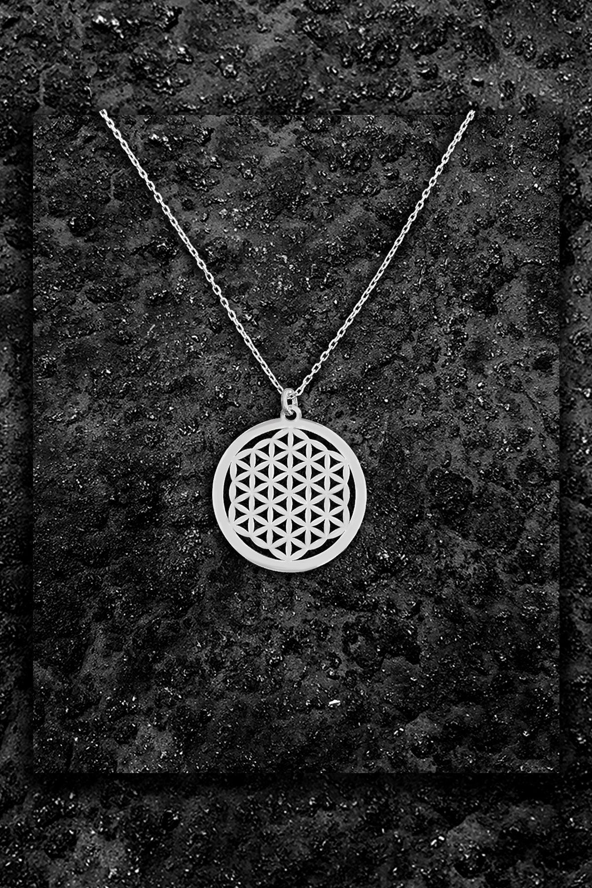 jewelry by roxx 925 Ayar Yaşam Çiçeği Kadın Gümüş Kolye