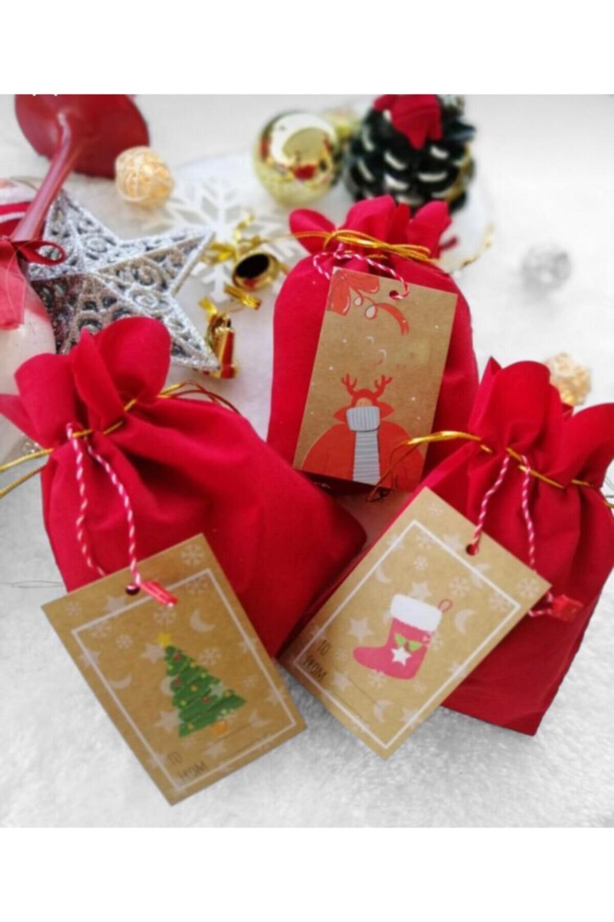 Entari butik Yeniyıl Hediye Yumoş Çorap Kırmızı