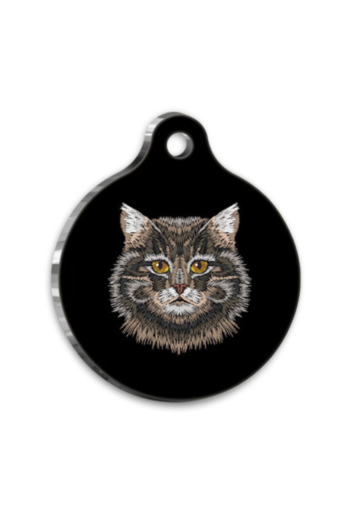 altın pati Manine Cool Gri Yuvarlak Kedi Künyesi