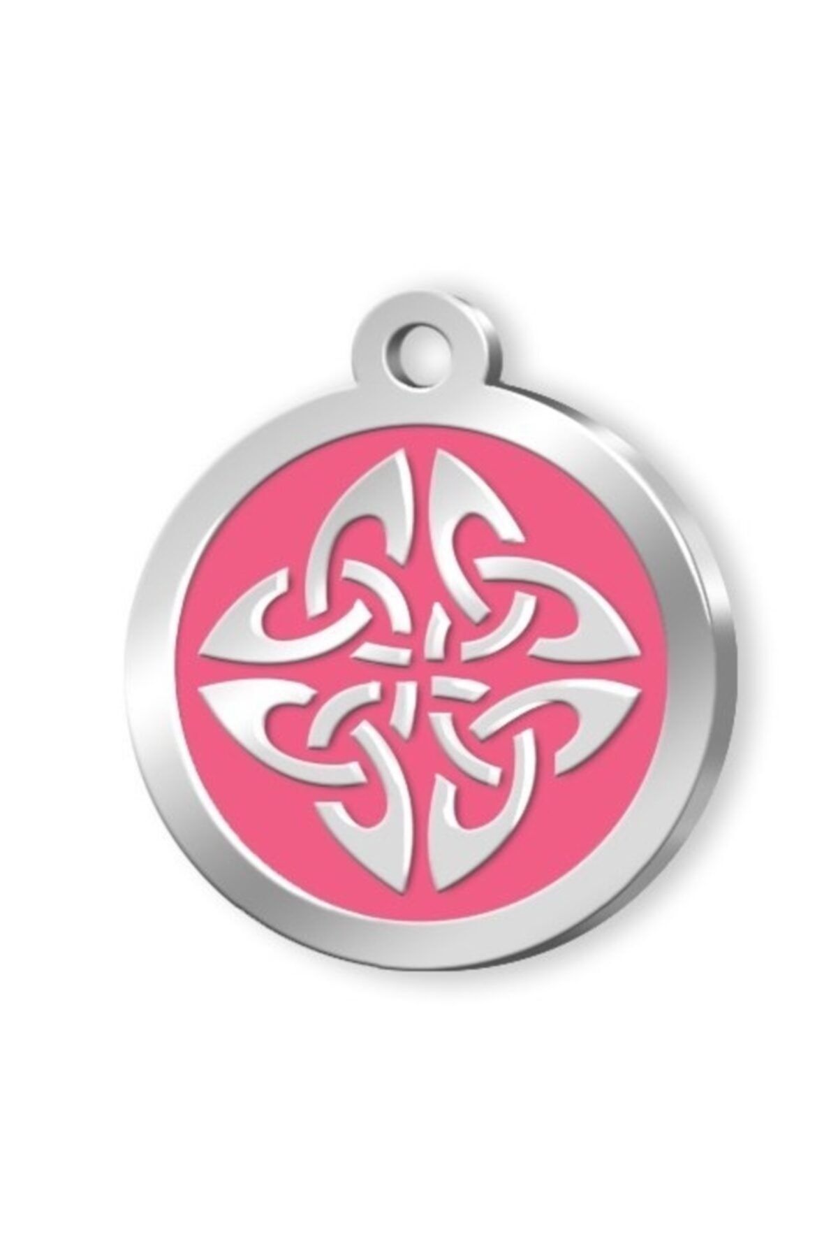 altın pati Mineli Seri Mistik Desenli Künye Pembe