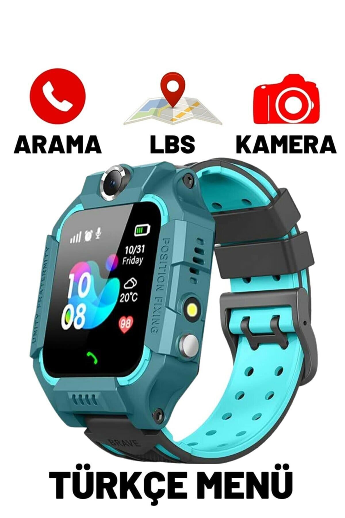 Doozy Akıllı Çocuk Saati Konum Takipli Sim Kart Girişli Lbs Ve Sos Ortam Dinleme Türkçe Akıllı Saat -yeşil
