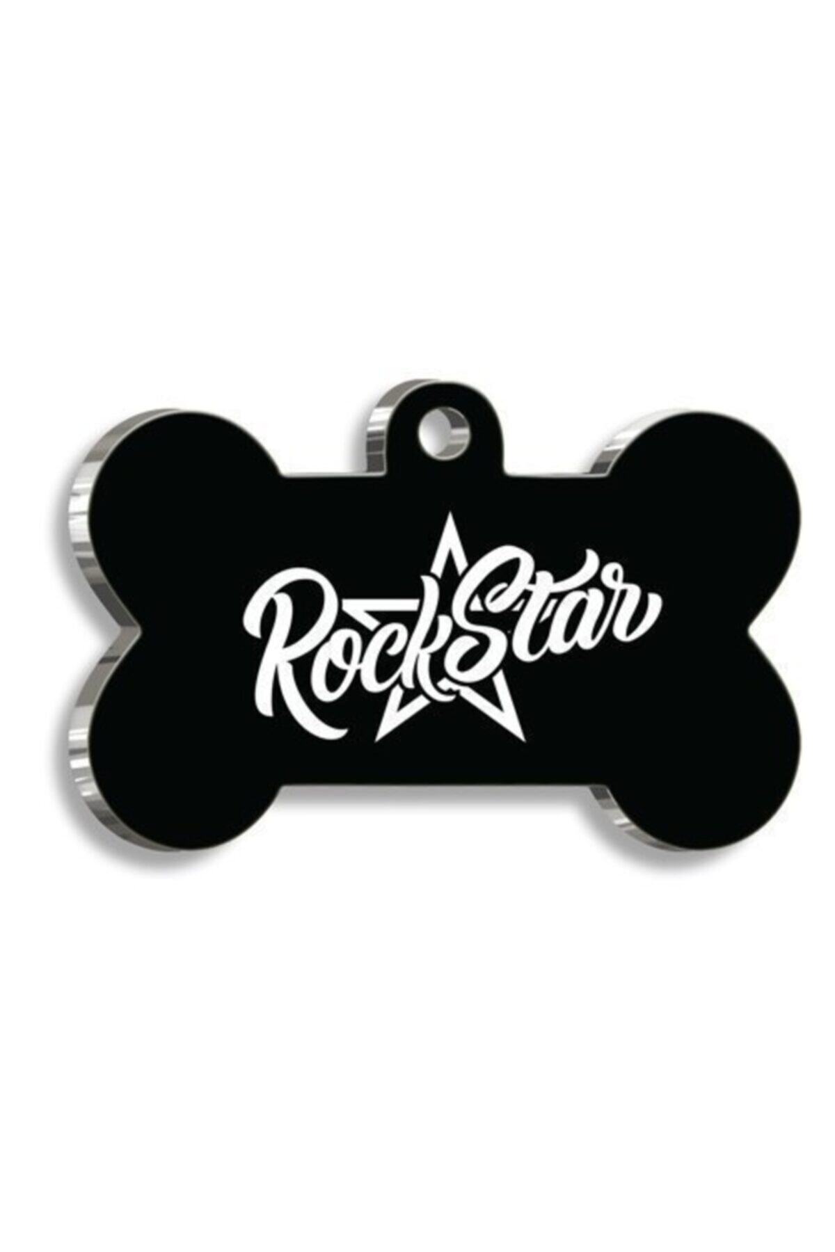 altın pati Rock Star Siyah Kedi Köpek Künyesi