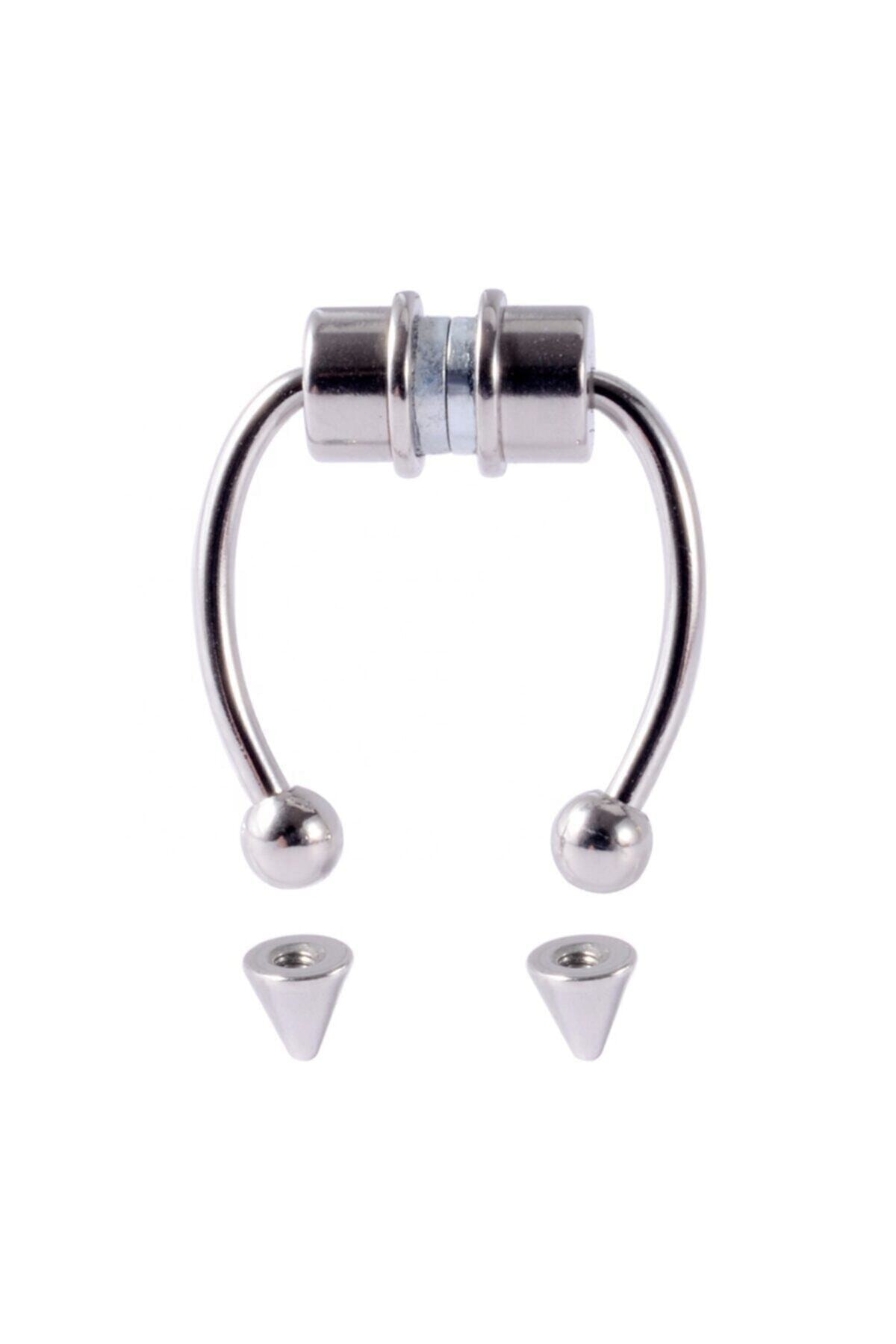 Köstebek Fake Mıknatlıslı Gri Septum Piercing