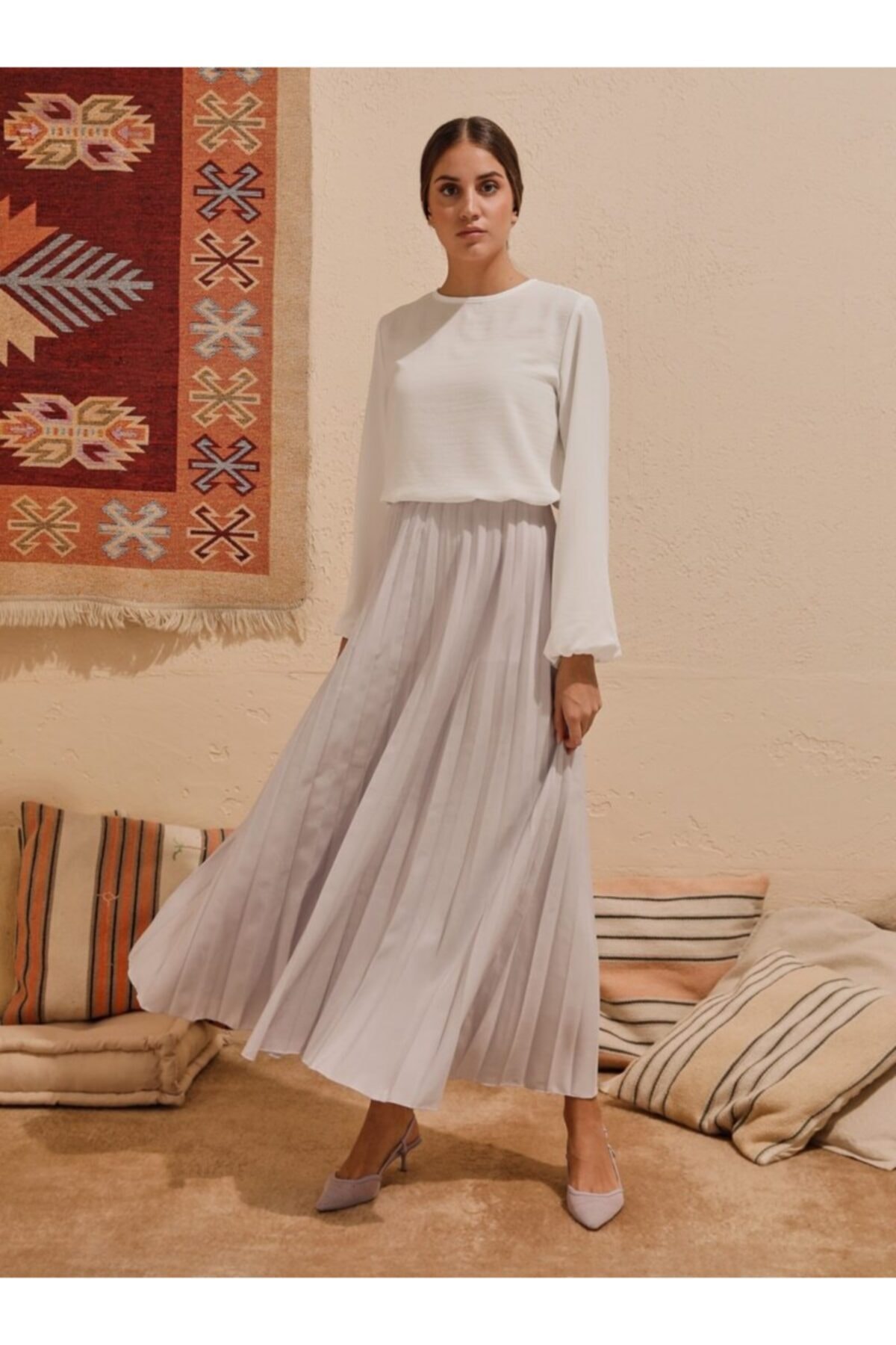 Refka Piliseli Etek - Koyu Lila - Casual