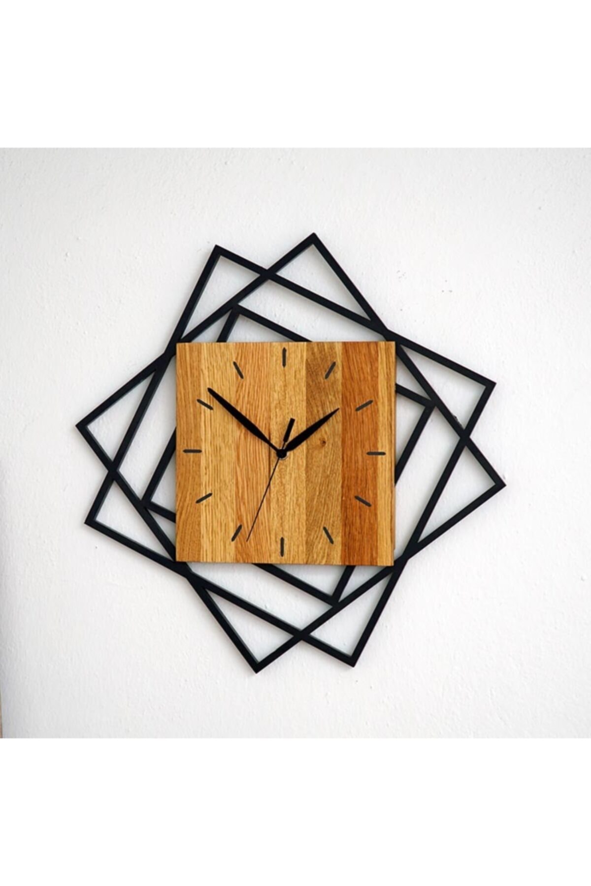 Gugar WooD Ahşap & Metal Duvar Saati (yk)