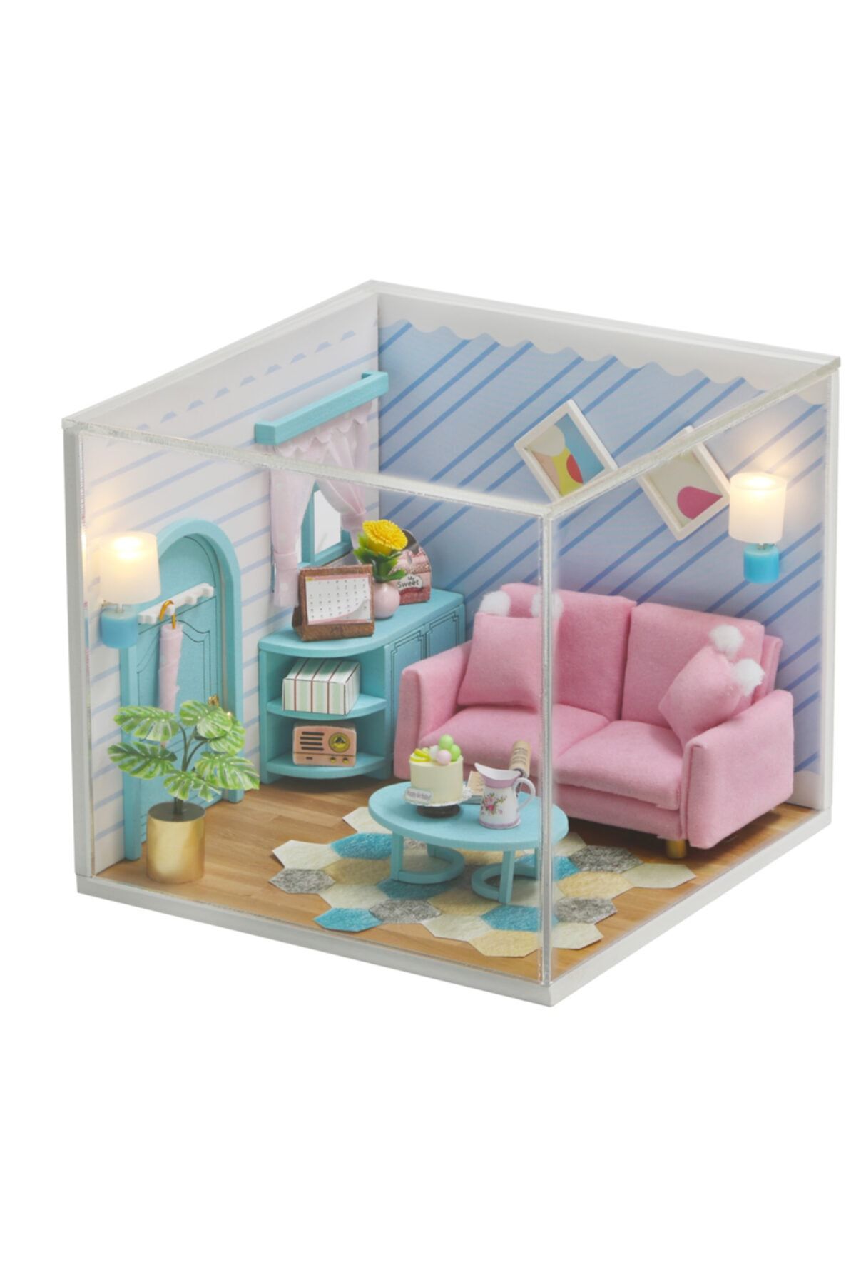 minyatür evim Kendin Yap Minyatür Ev - Puzzle Maket Ev - Sunny Living Room