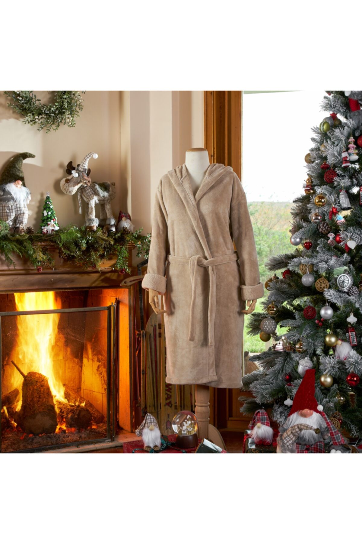 Karaca Home Woodland Bej Cozy Sabahlık L/xl