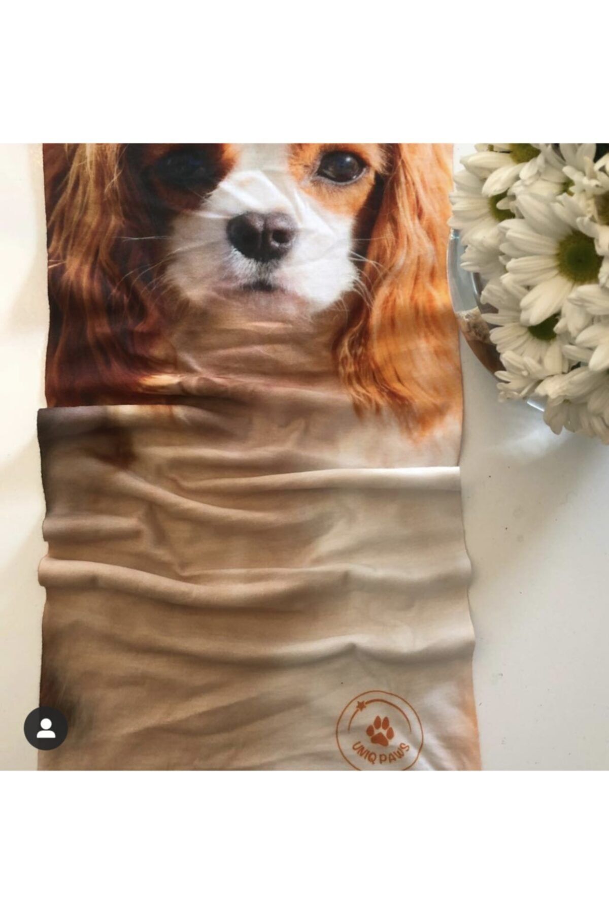 uniqpaws Unıqpaws 3d Boyutlu Boyunluk / Maske / Balaklava/ Bandana King Charles Köpek Desenli