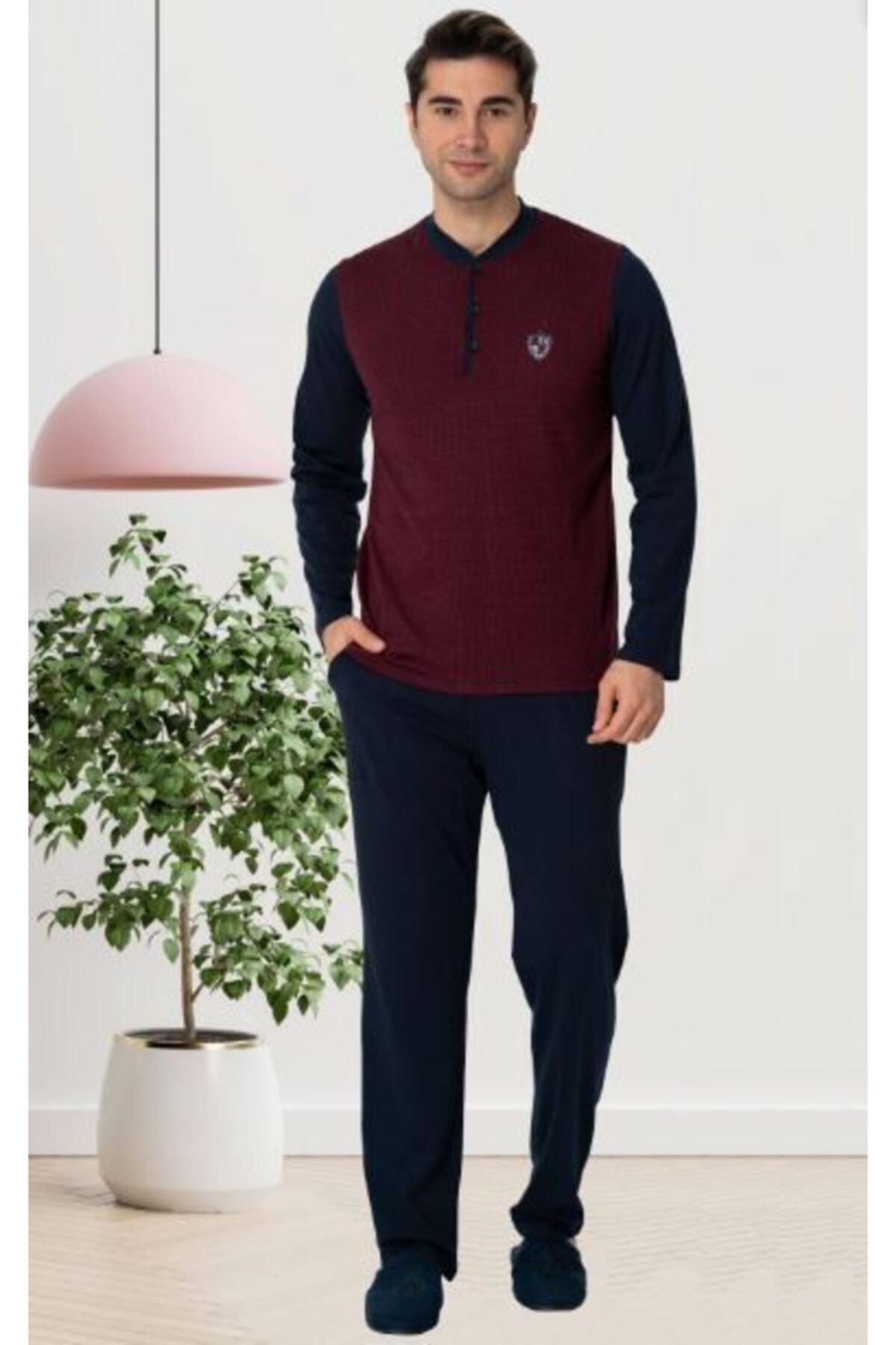 Mecit 2776 Bordo Büyük Beden Erkek Pijama Takımı