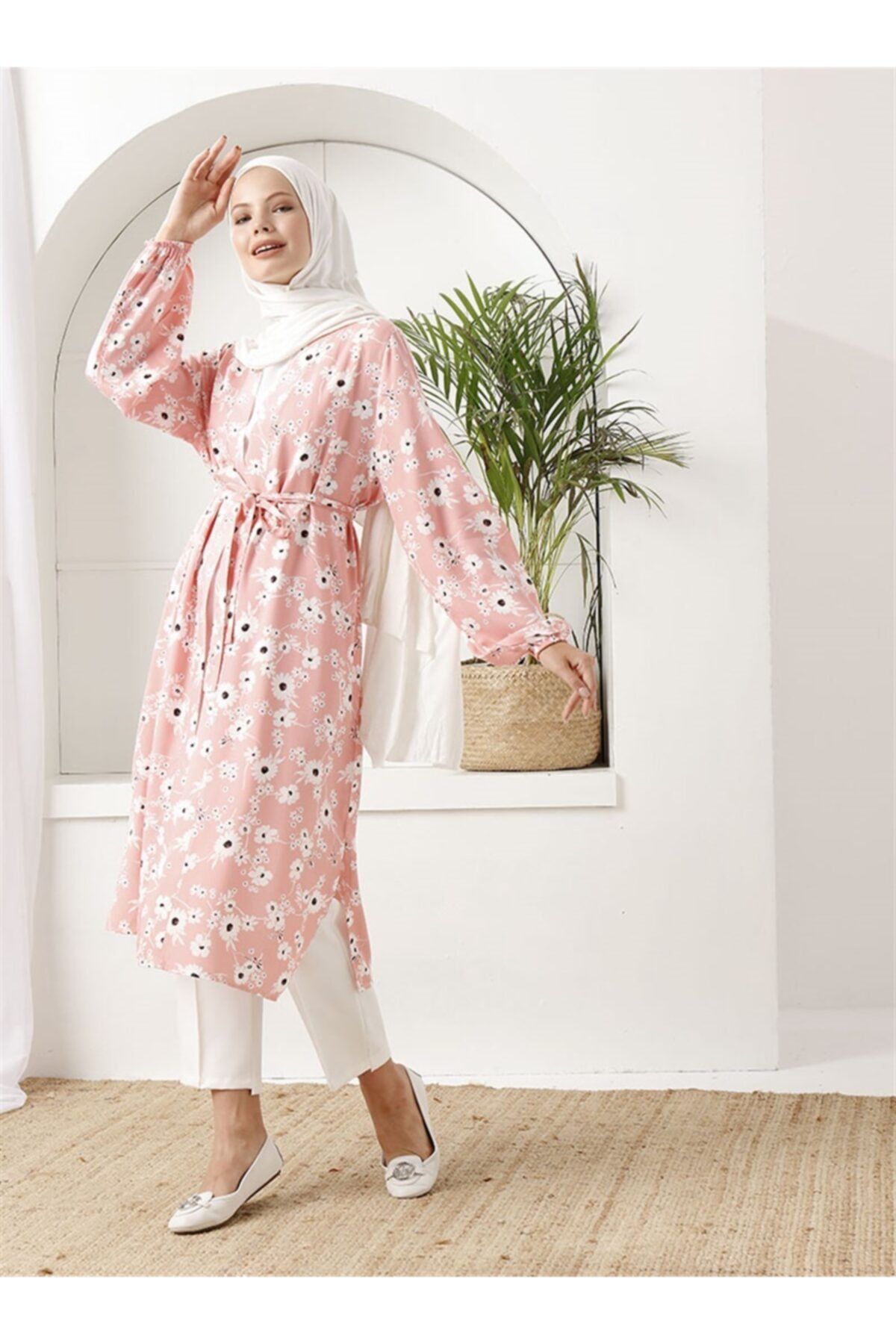Vamelya Desenli Kimono Pembe